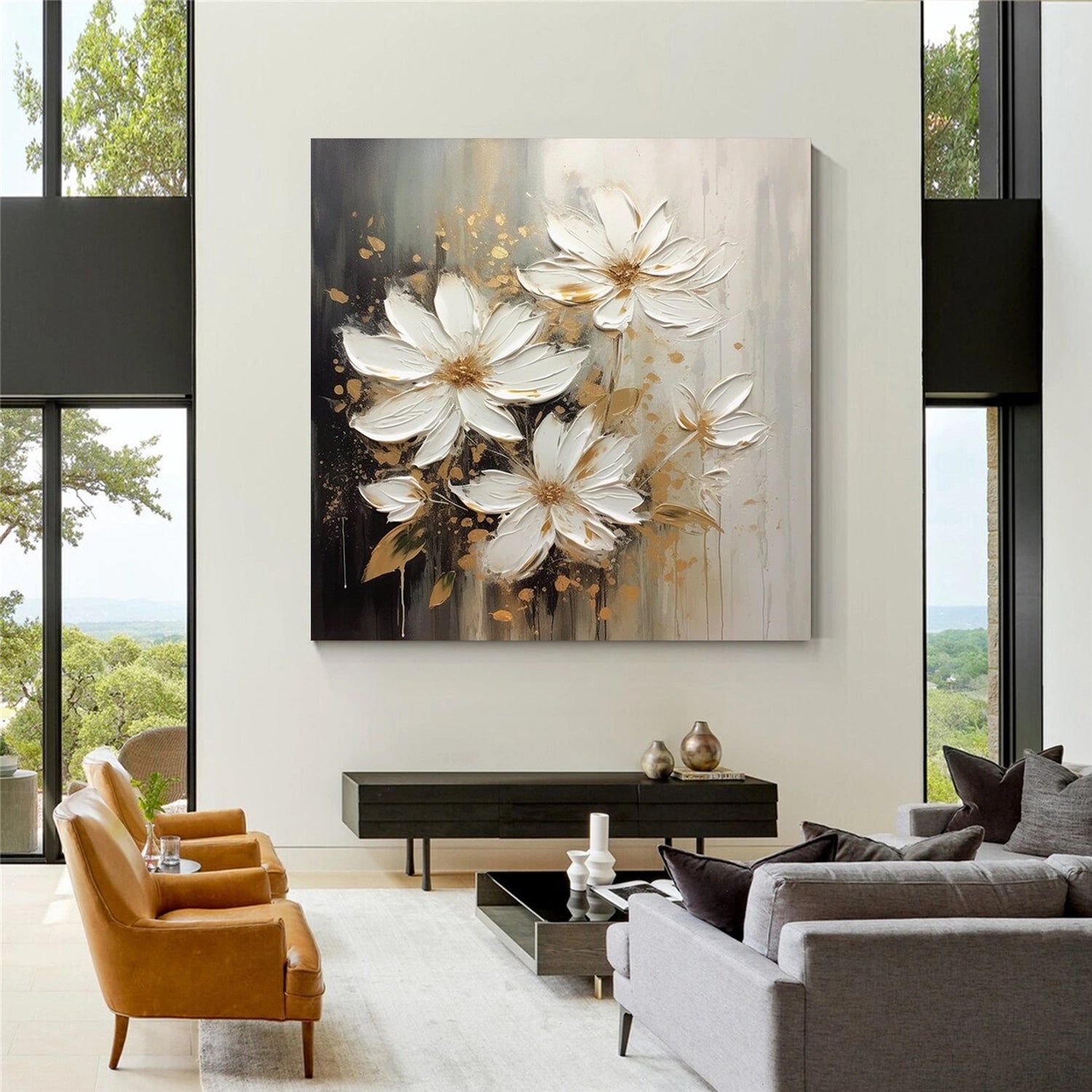 Flower Textured Painting Canvas #FP094