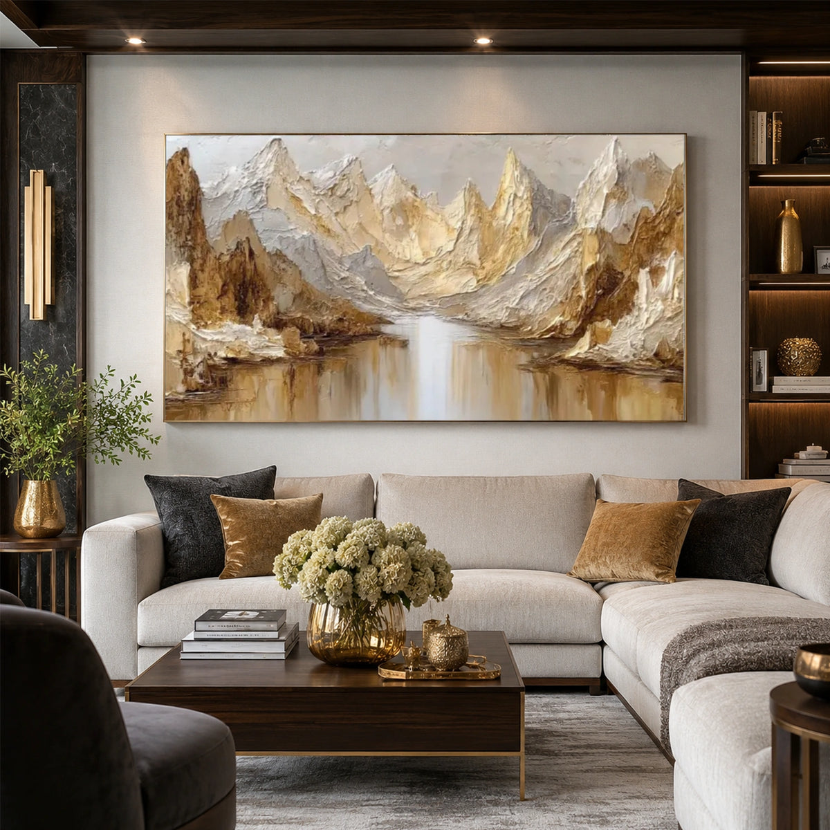 Abstract Mountain Textured Canvas Art #MO088