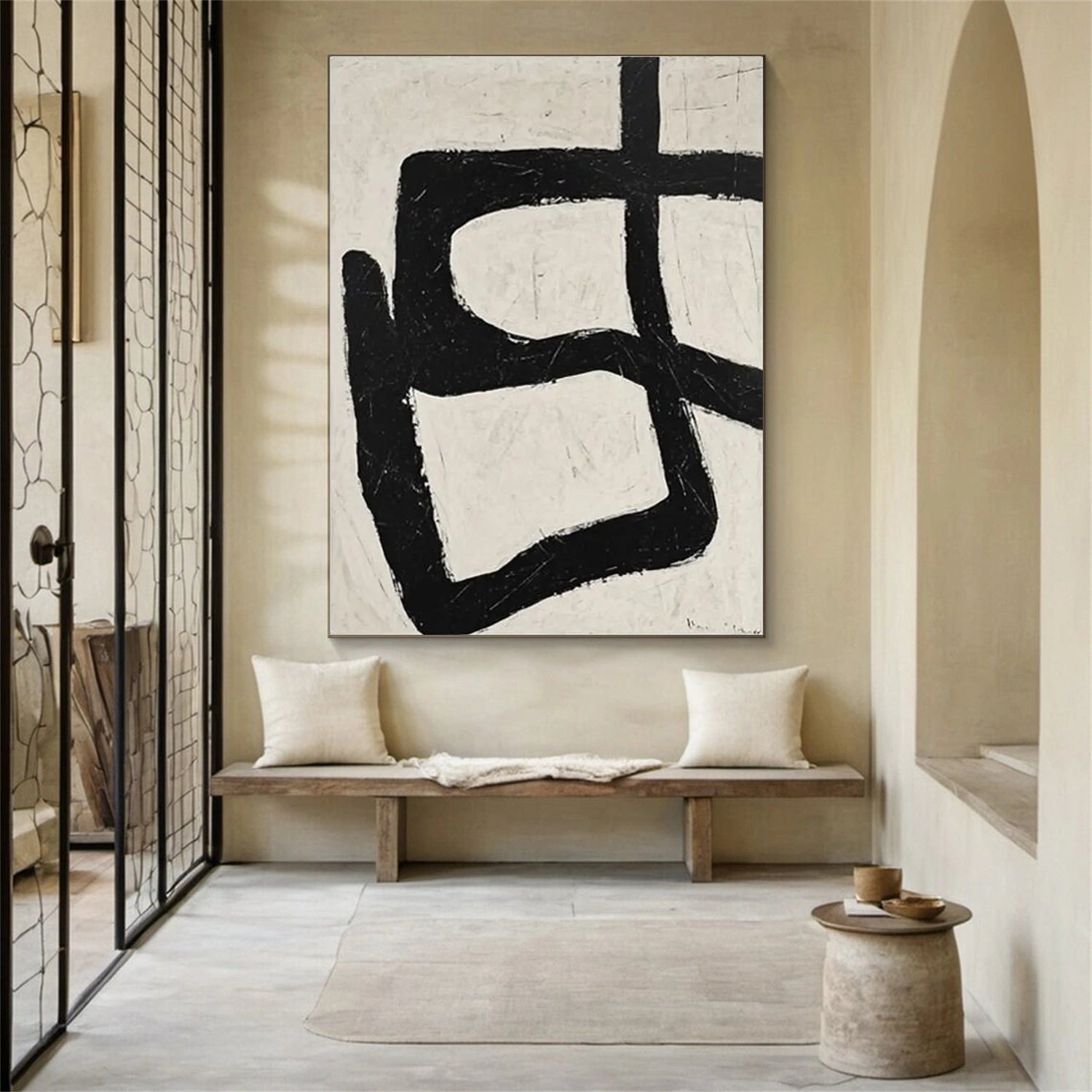 Black and White Minimalist Canvas Art #MT131