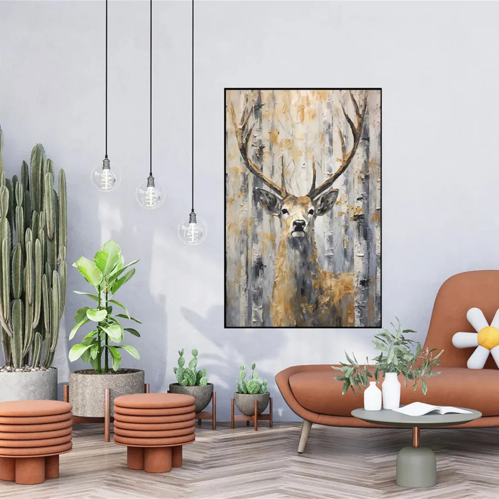 Animal Textured Canvas Art Painting #AC025