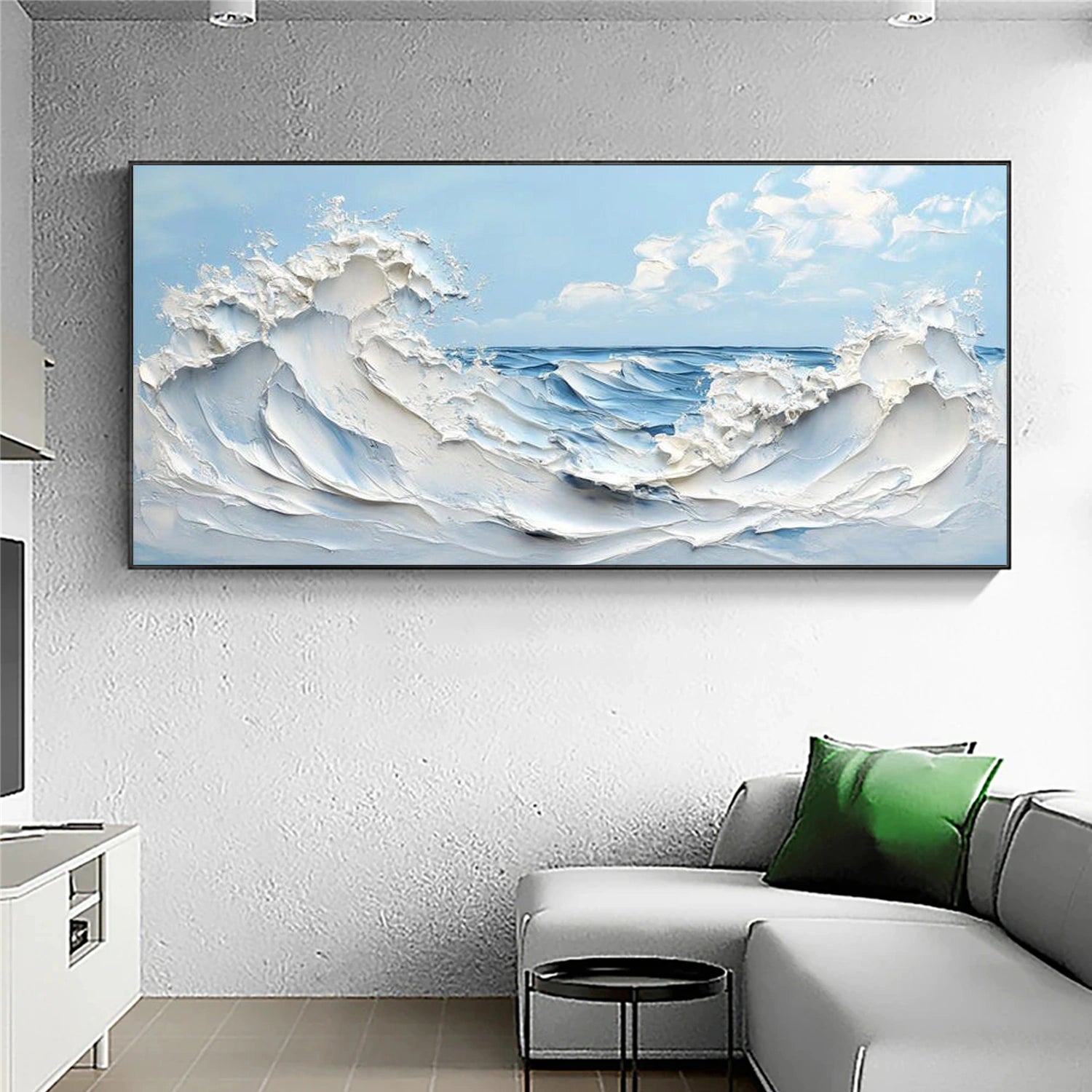 Ocean And Sky Abstract Textured Wall Art #OS151