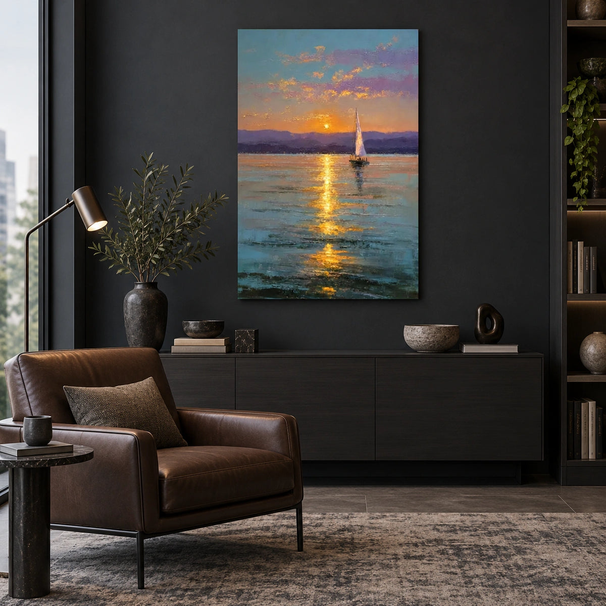 Ocean And Sky Abstract Textured Wall Art #OS213