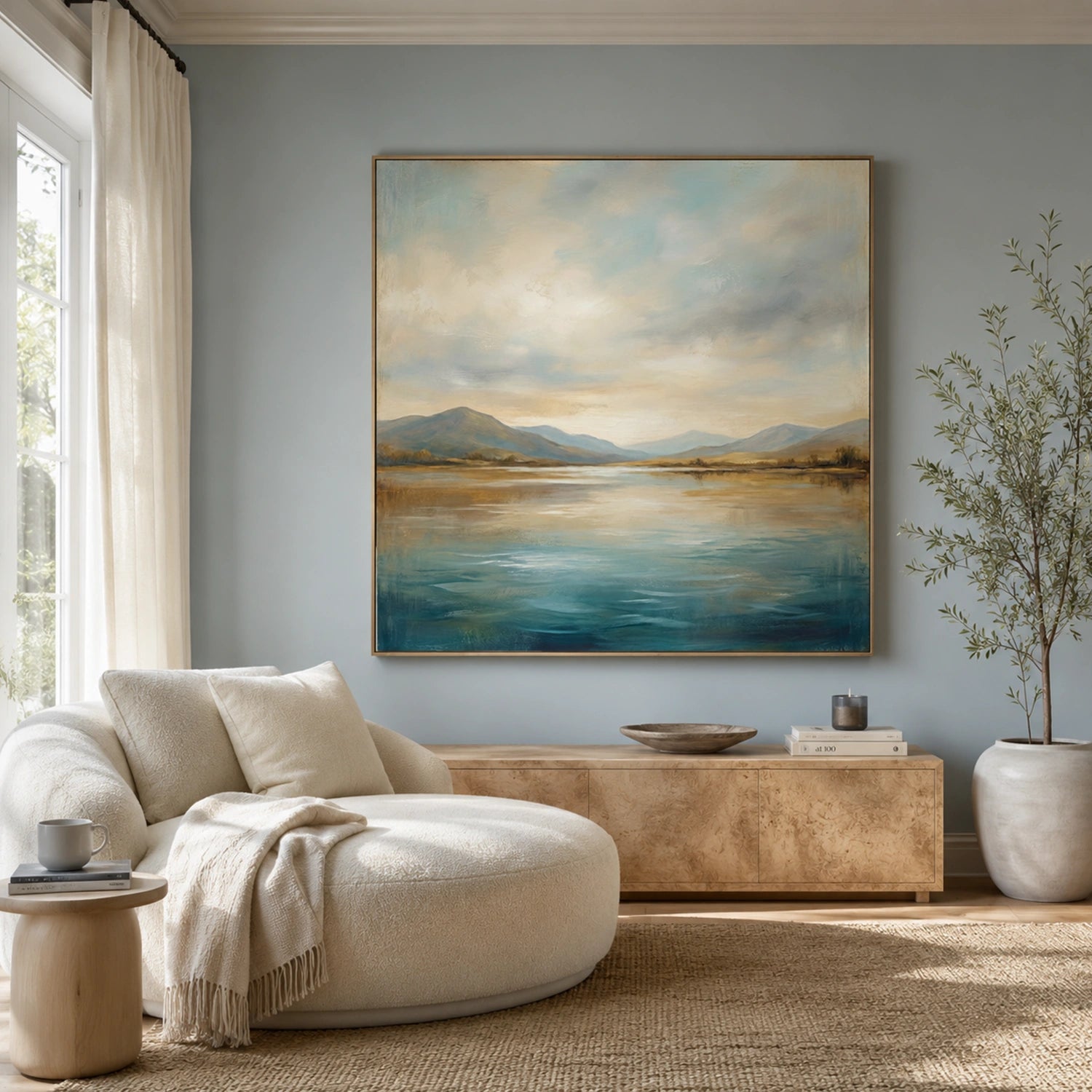 Ocean And Sky Abstract Wall Art #OS173