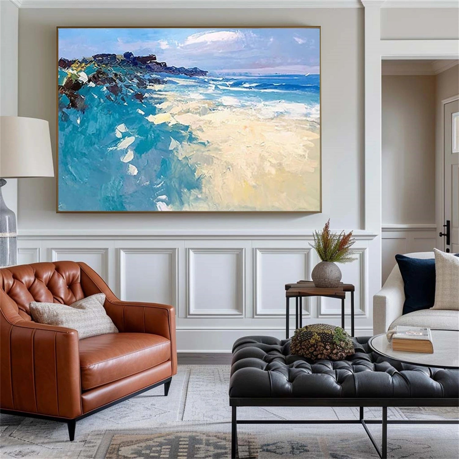 Ocean And Sky Abstract Wall Art #OS061