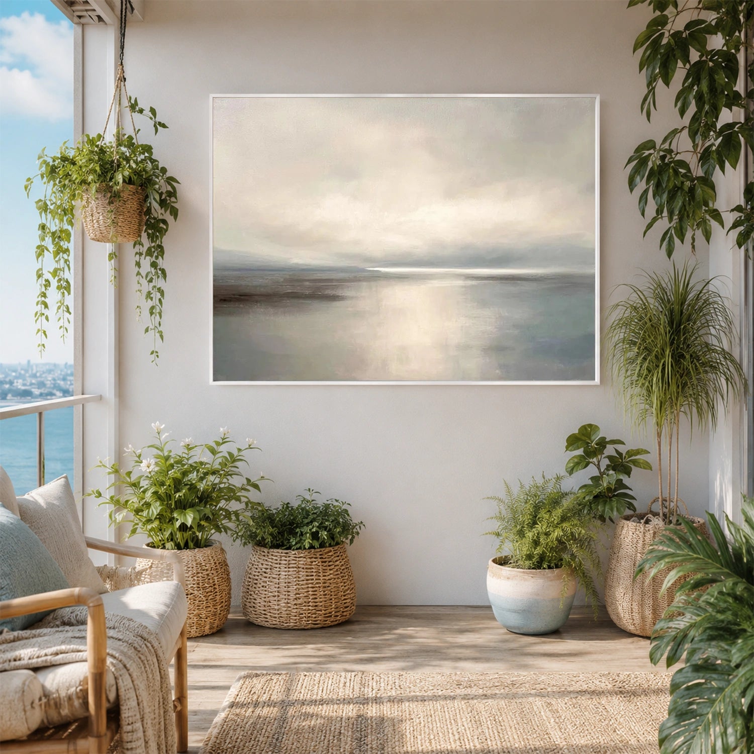 Ocean And Sky Abstract Wall Art #OS196