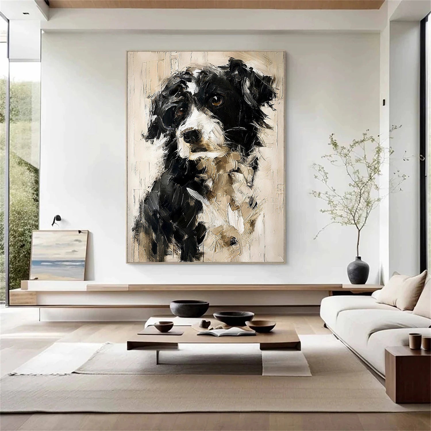 Abstract Animal Dog Textured Wall Art #AC102