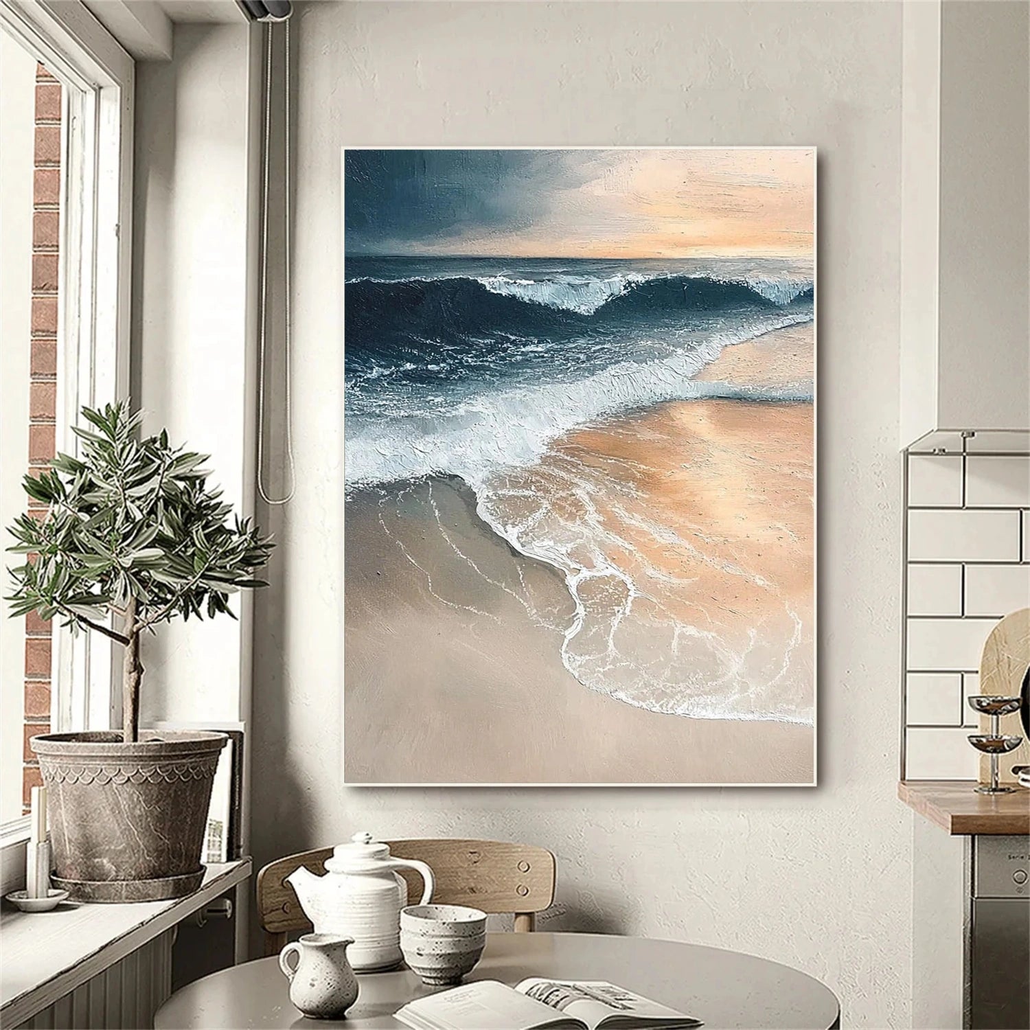 Ocean And Sky Abstract Textured Wall Art #OS152
