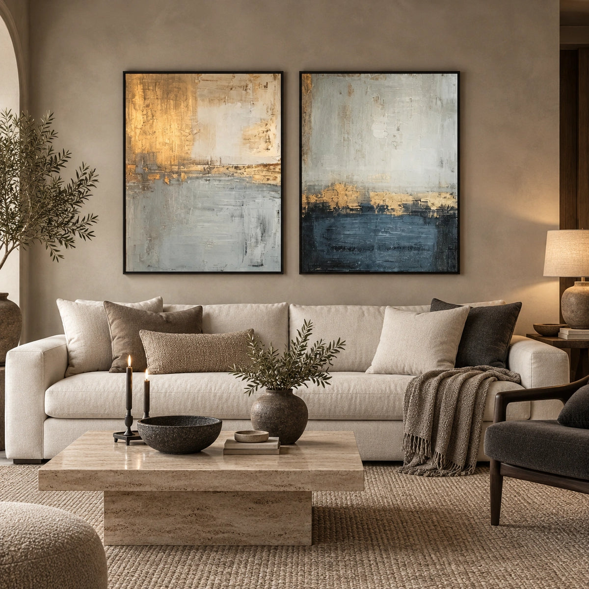 Abstract Canvas Wall Art Set of 2 #AP401