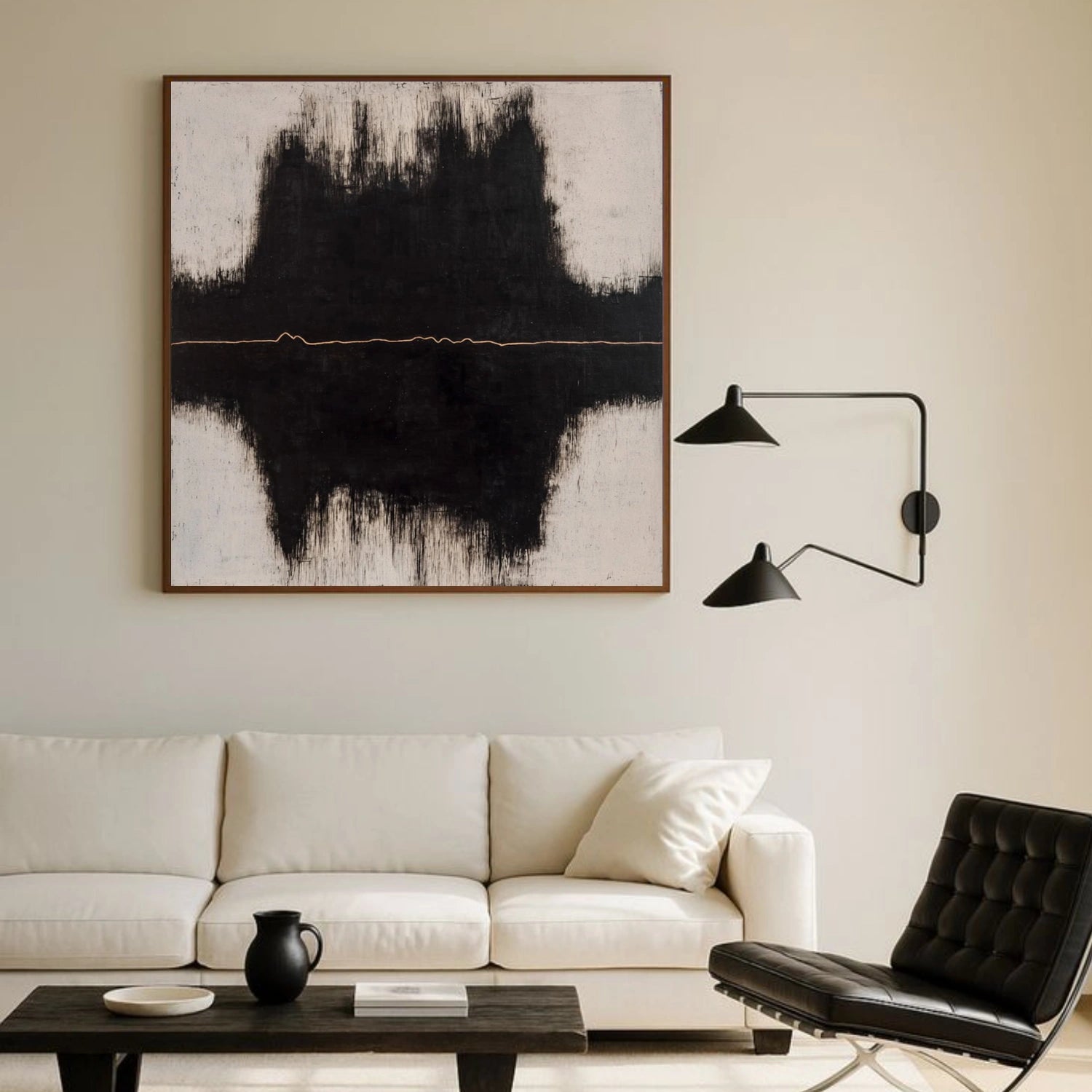 Black Minimalist Canvas Art #MT208