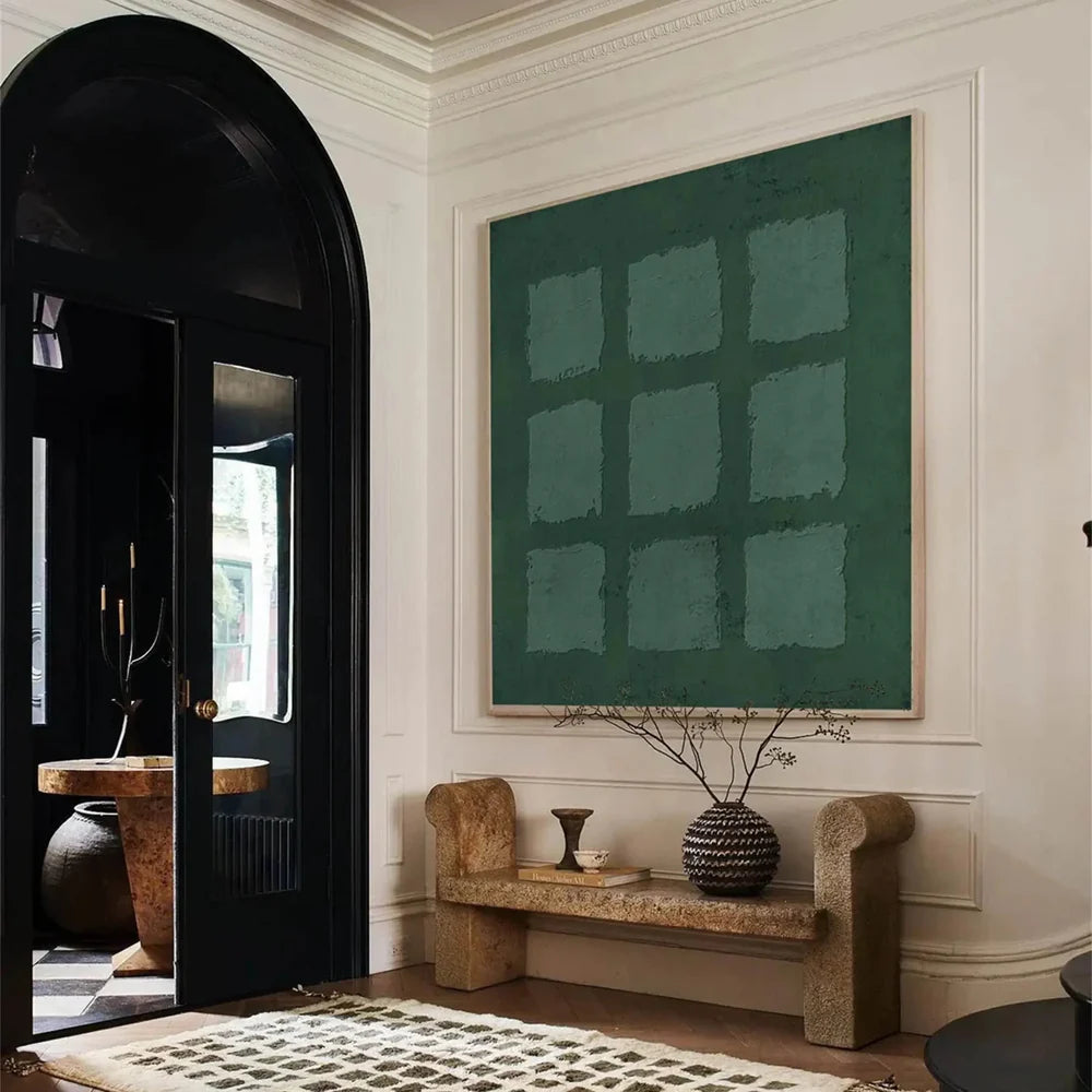 Green Minimalist Textured Painting Canvas #MT093