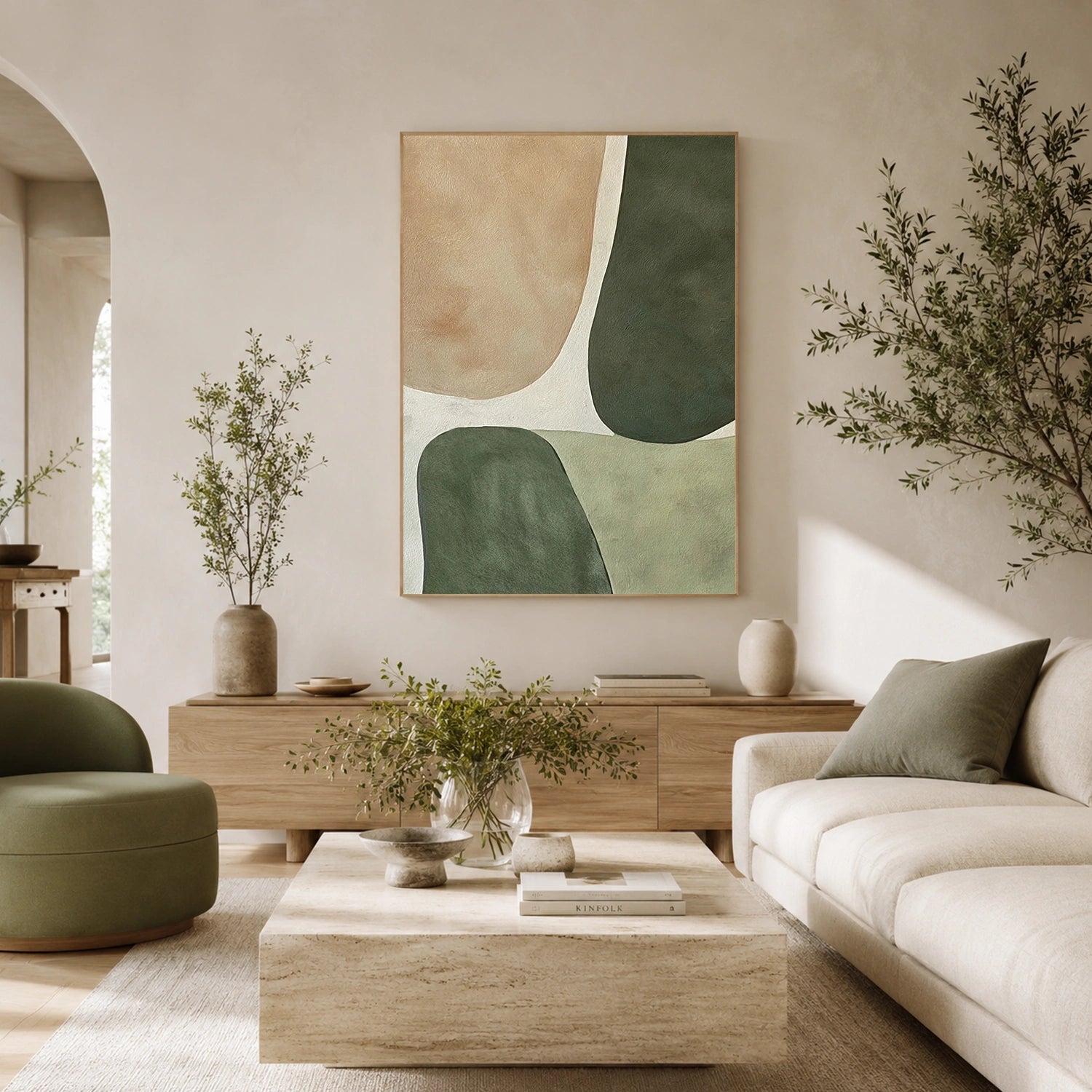Green Minimalist Canvas Art #MT217