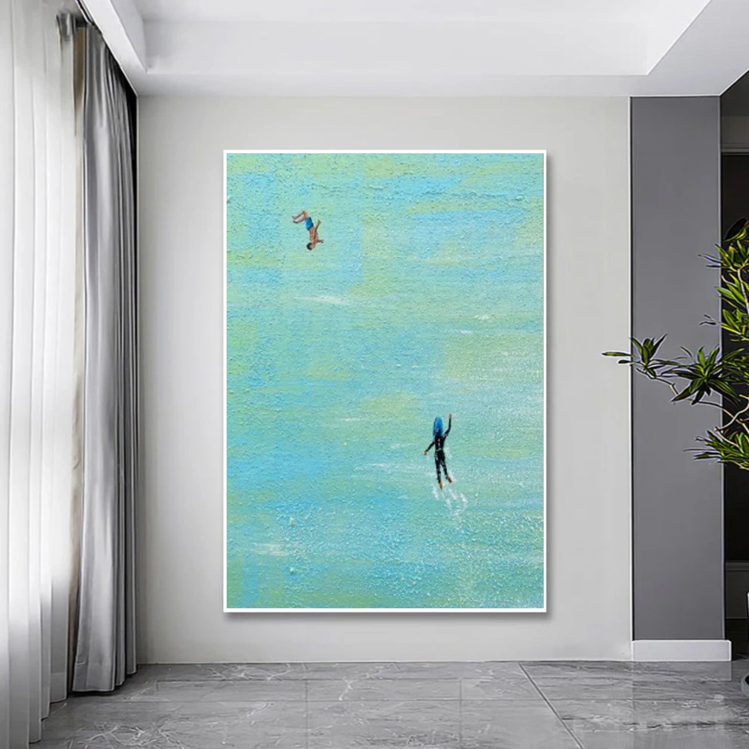 Swimming Sport Textured Wall Art #MS093