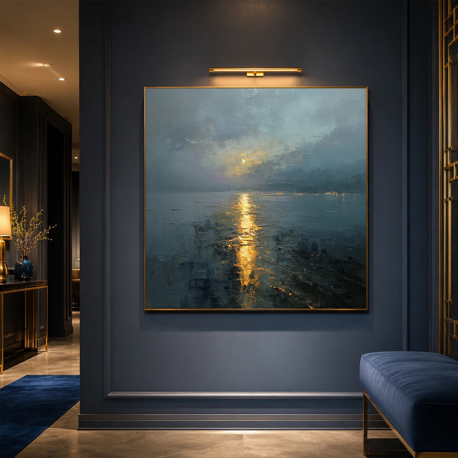 Ocean And Sky Abstract Textured Wall Art #OS170