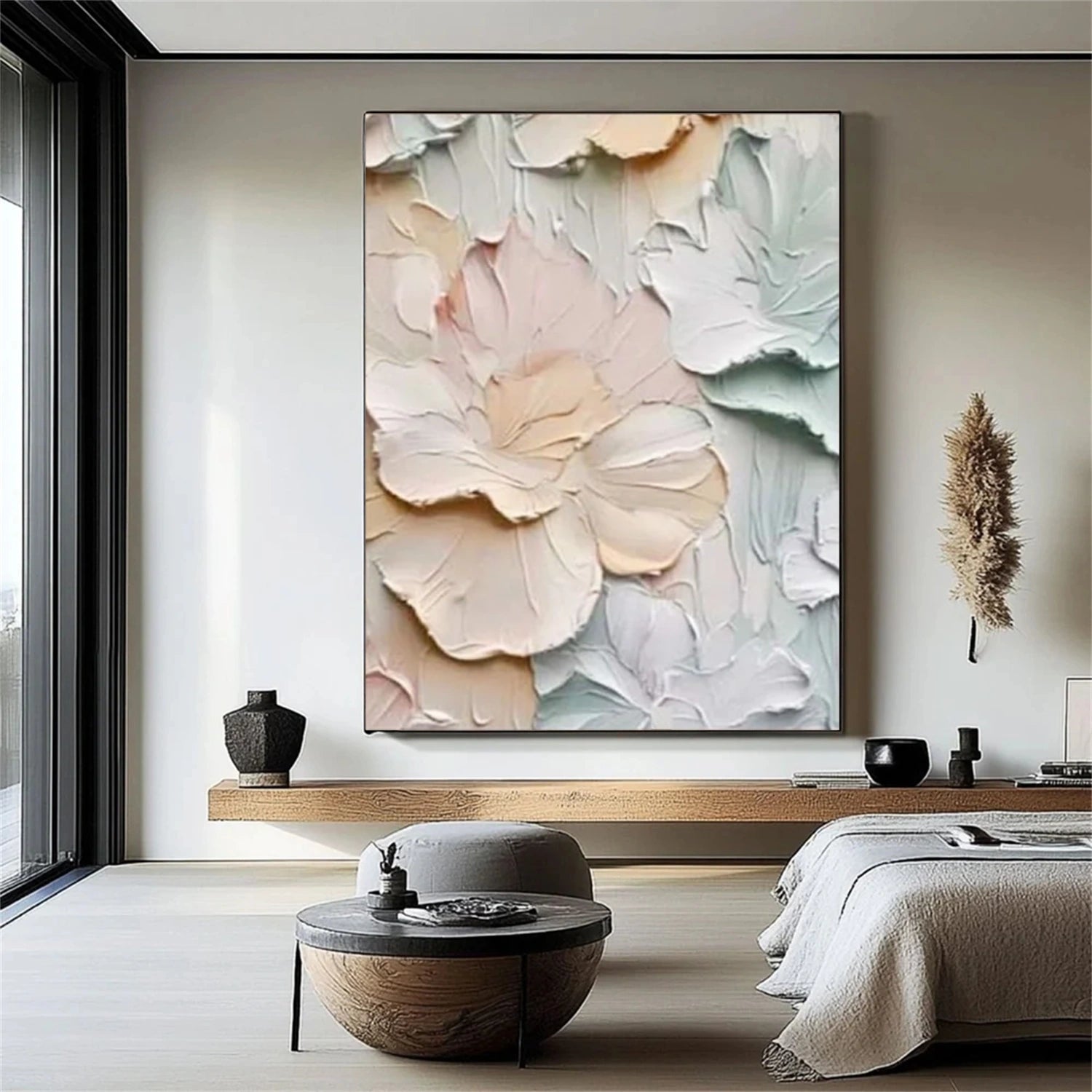 Flower Abstract Textured Wall Art #FP123