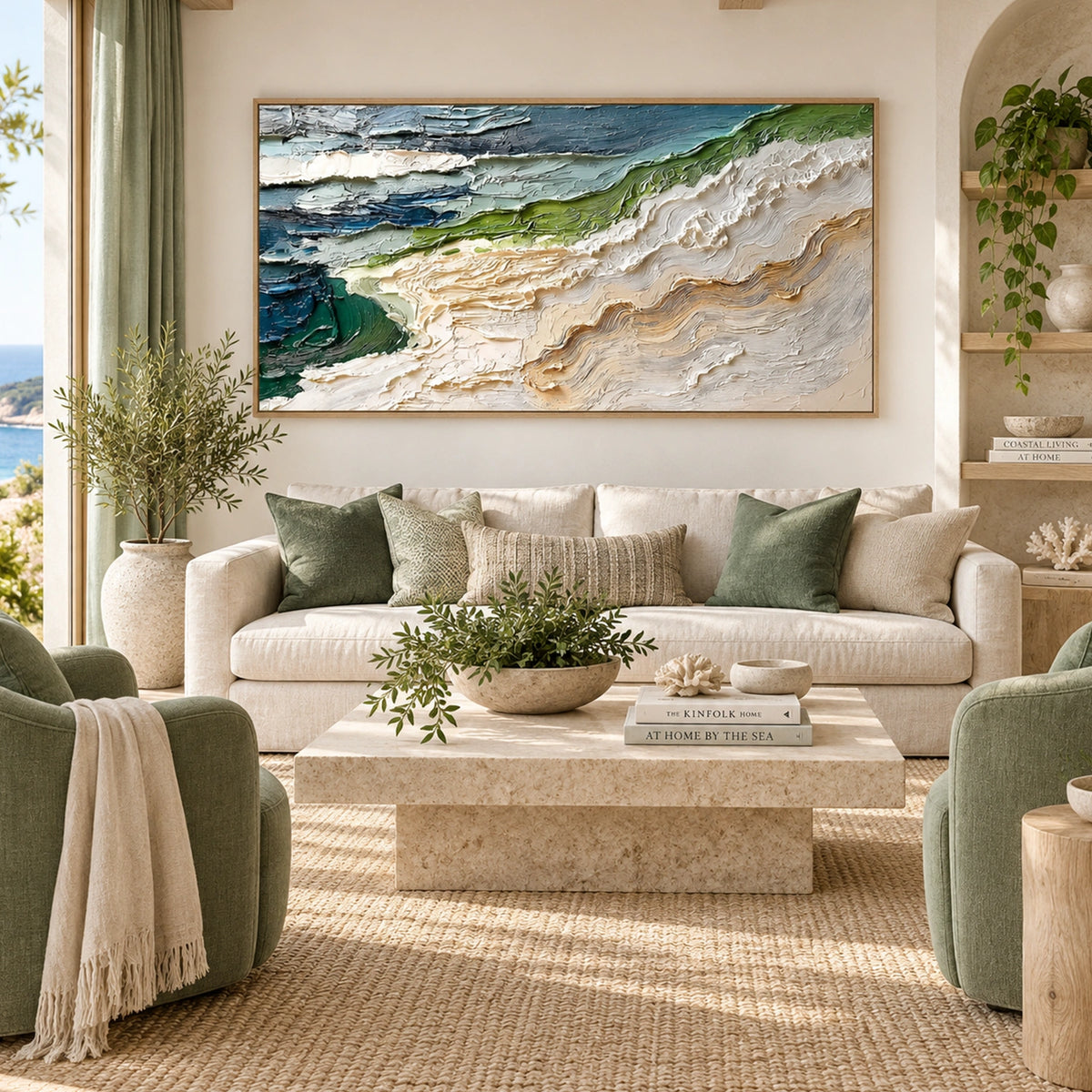 Ocean And Sky Abstract Textured Wall Art #OS216