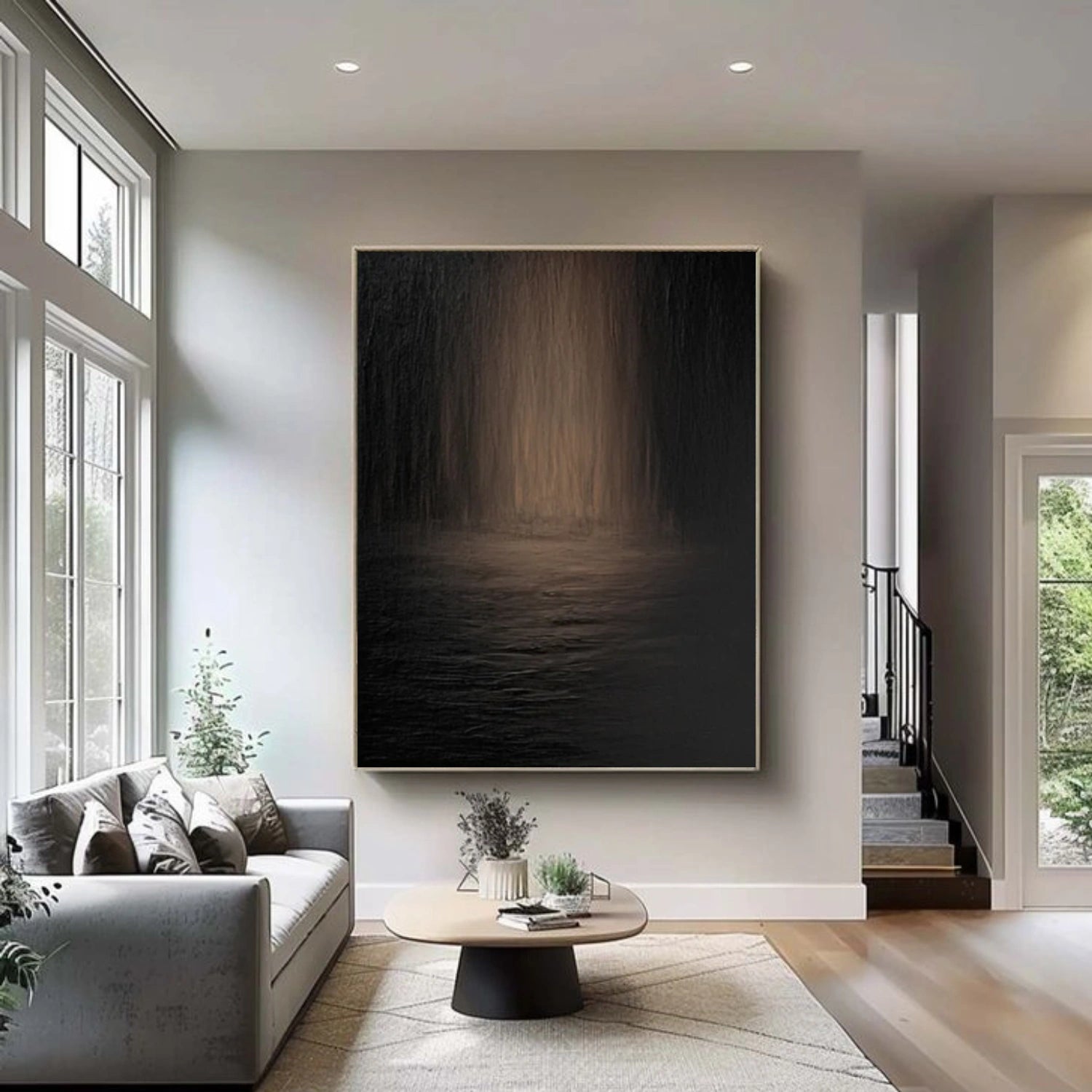 Black and Brown Minimalist Canvas Art #MT161