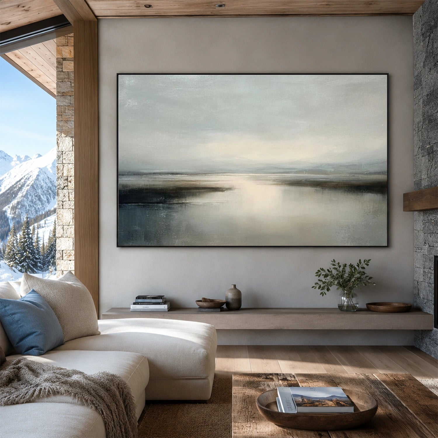 Ocean And Sky Abstract Wall Art #OS195