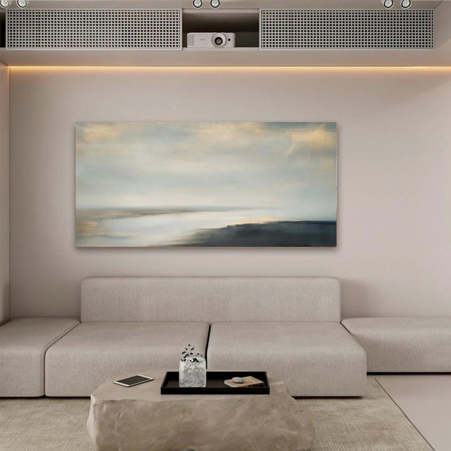 Ocean And Sky Abstract Wall Art #OS084
