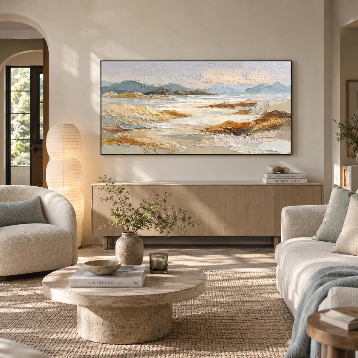 Abstract Mountain Textured Canvas Art #MO085
