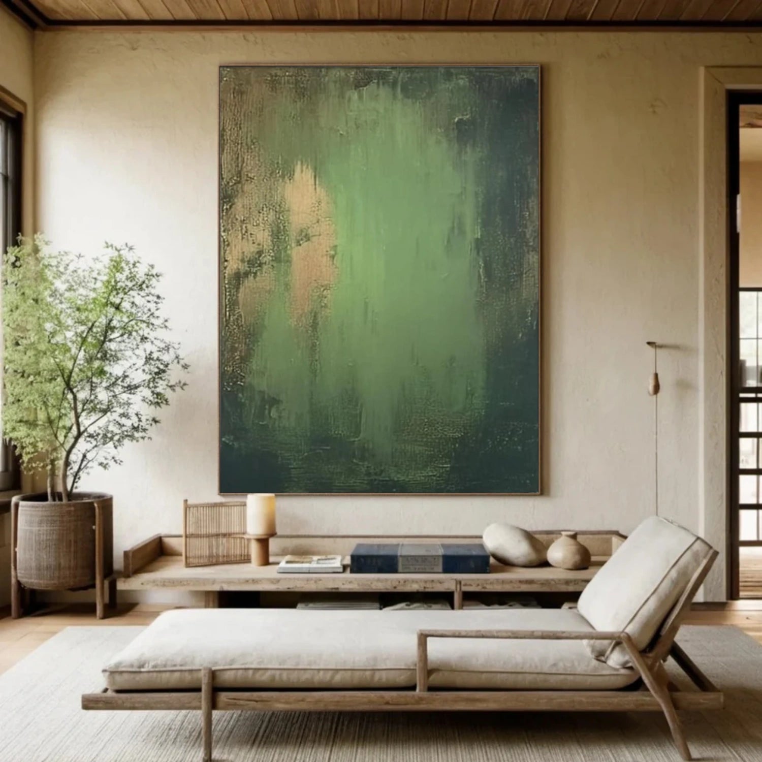 Green Wabi Sabi Canvas Art #WS126