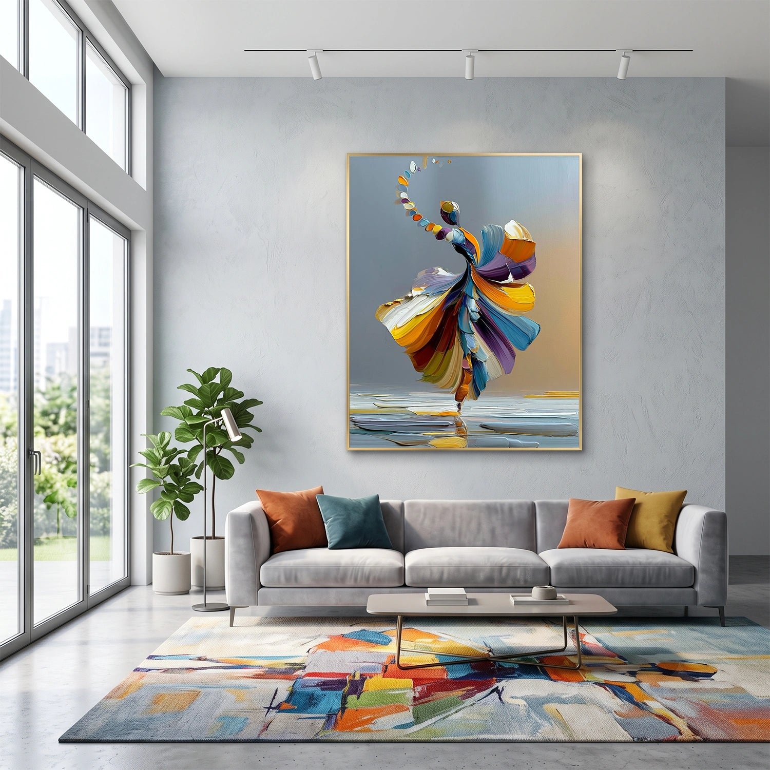 Abstract Portrait Textured Canvas Art #AE148
