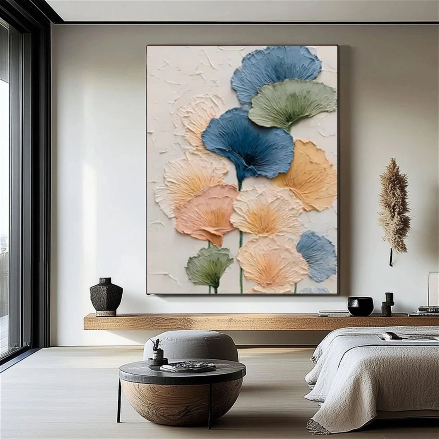 Flower Abstract Textured Wall Art #FP126
