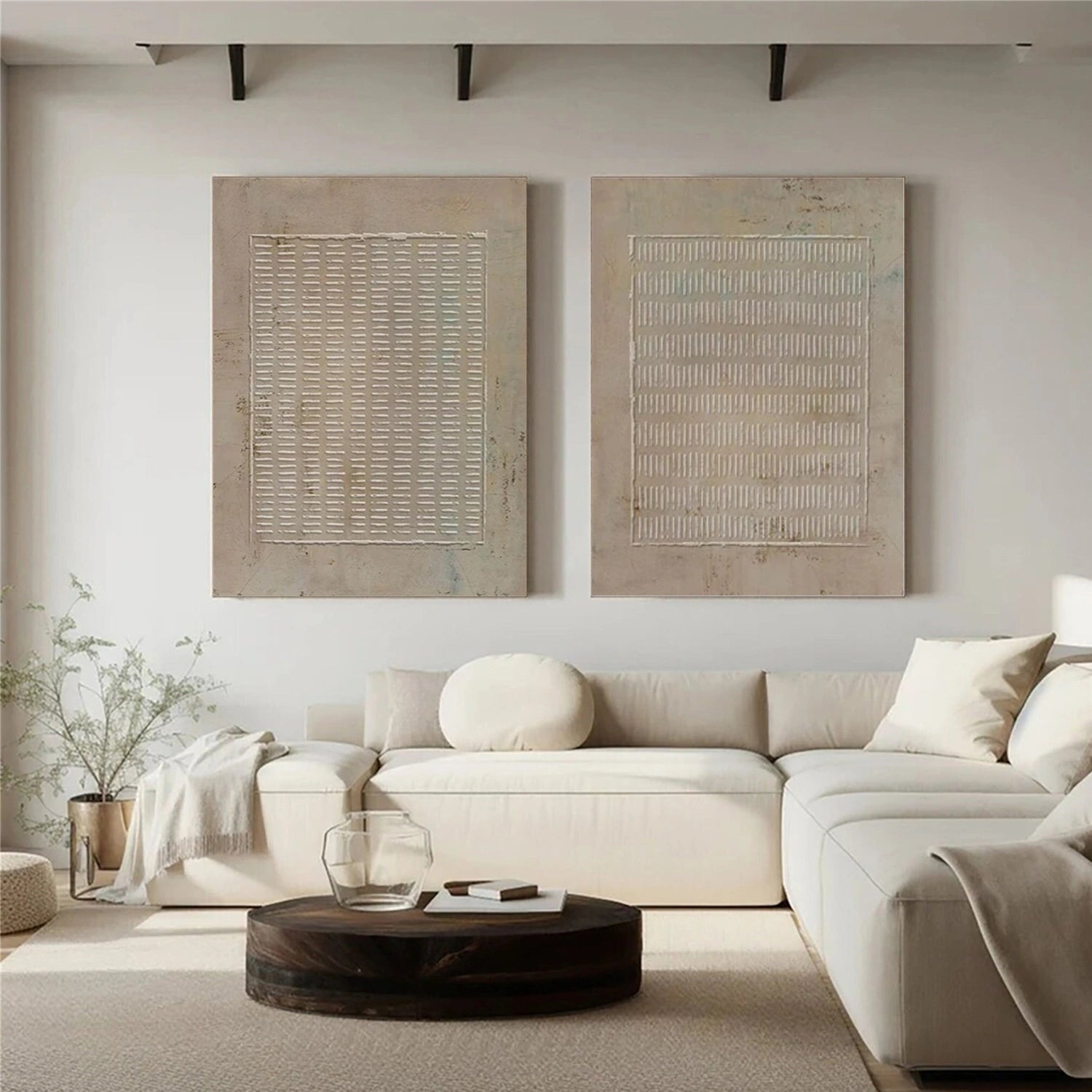 Wabi Sabi Textured Canvas Art Set of 2 #WS057