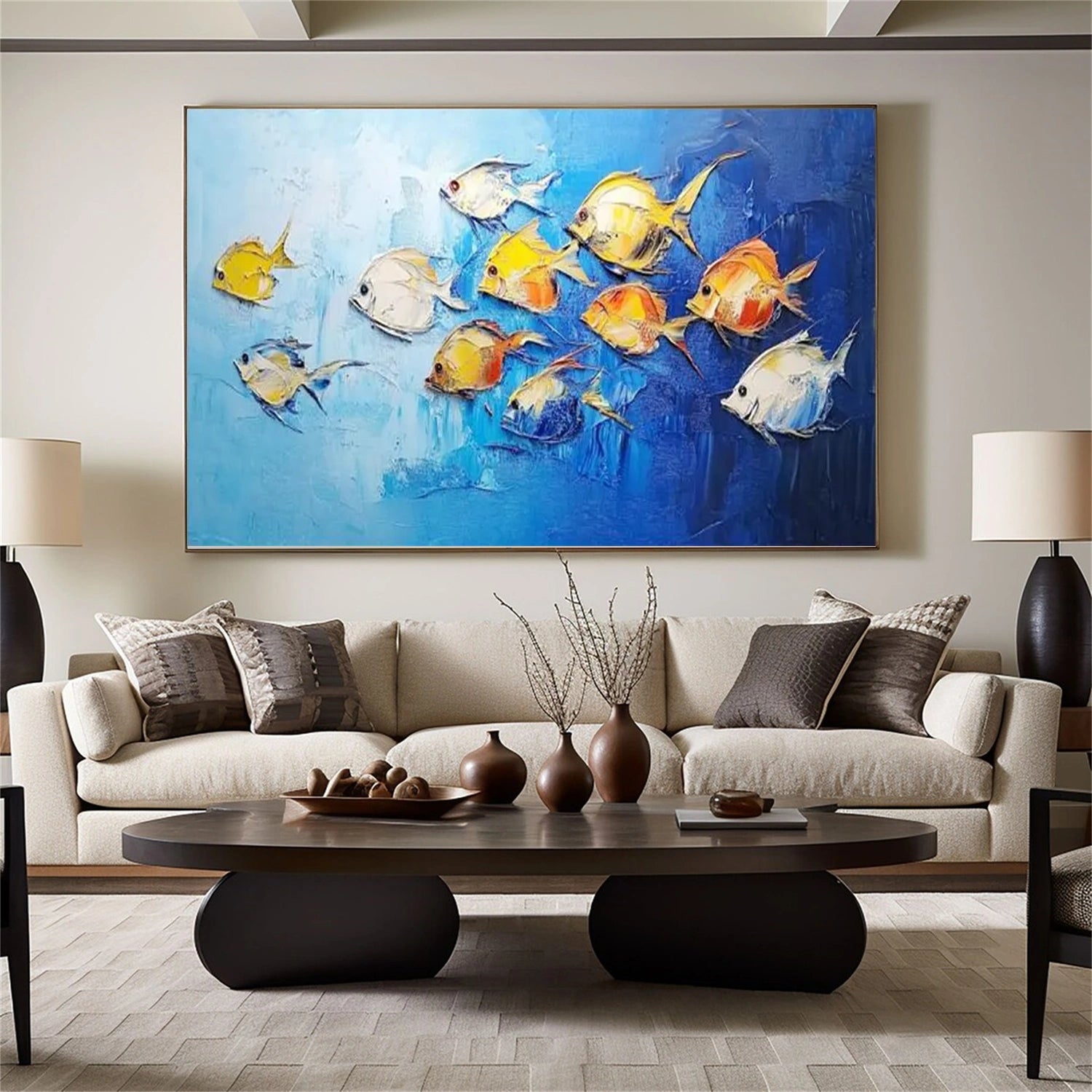 Abstract Animal Fish Textured Wall Art #AC040