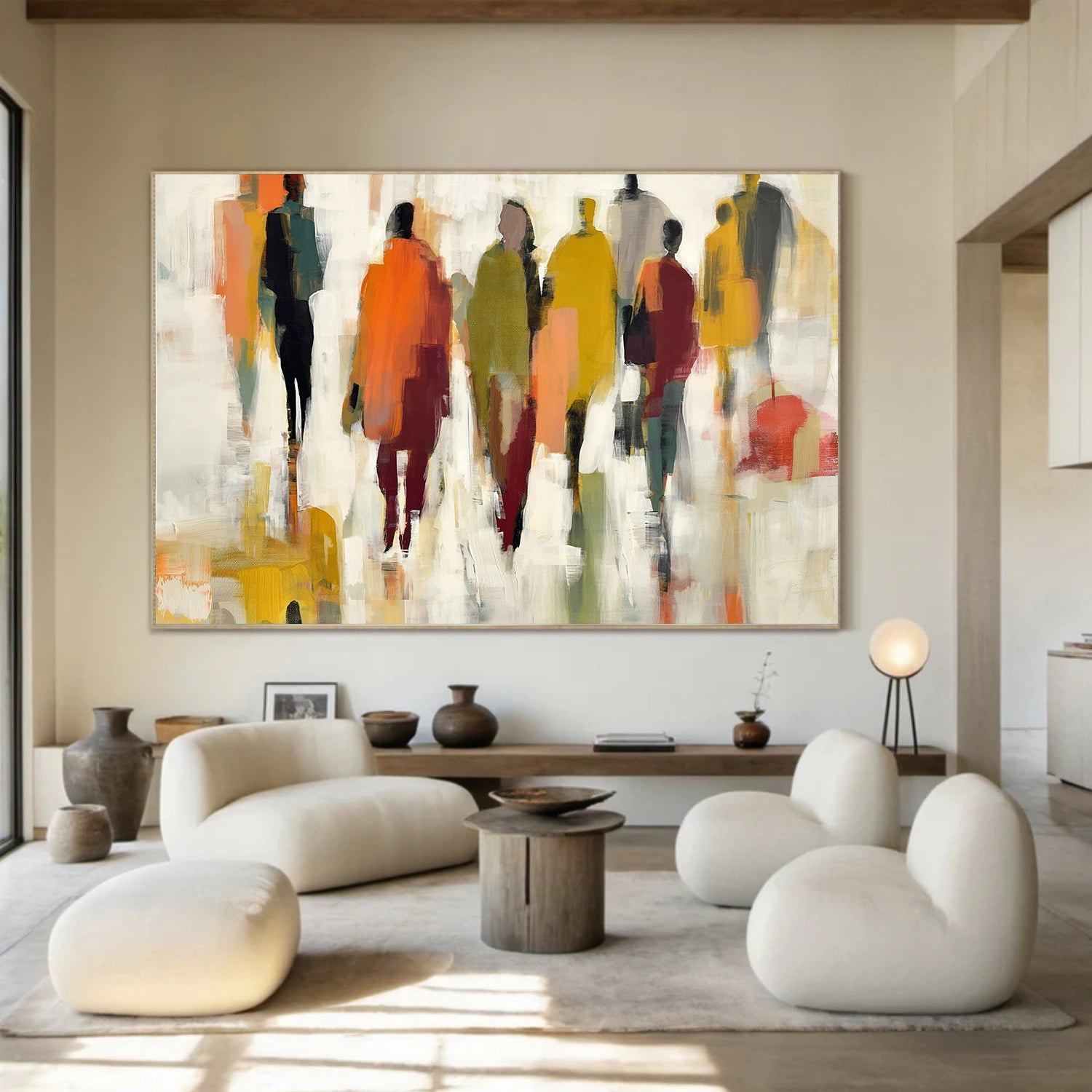 Colorful Abstract People Canvas Art #AE076
