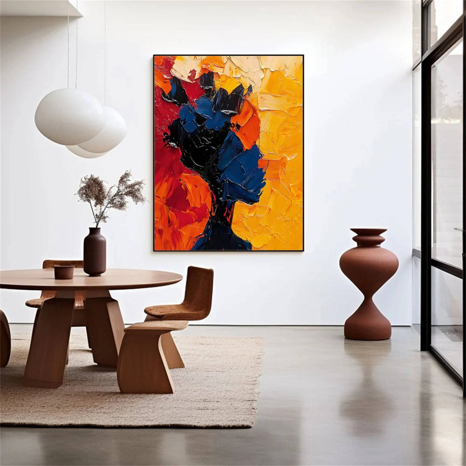 Abstract Portrait Textured Canvas Art #AE048