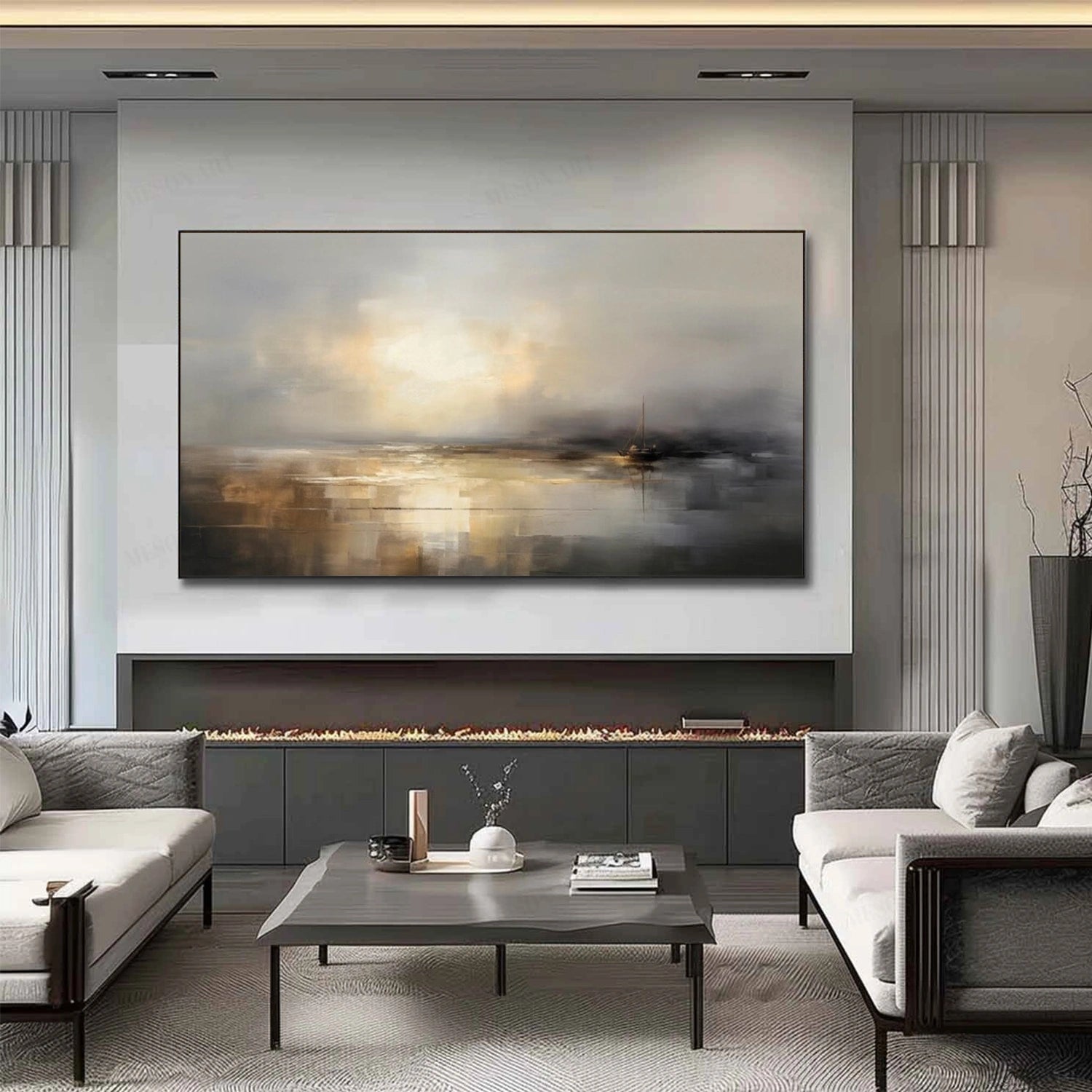 Ocean And Sky Abstract Wall Art #OS081