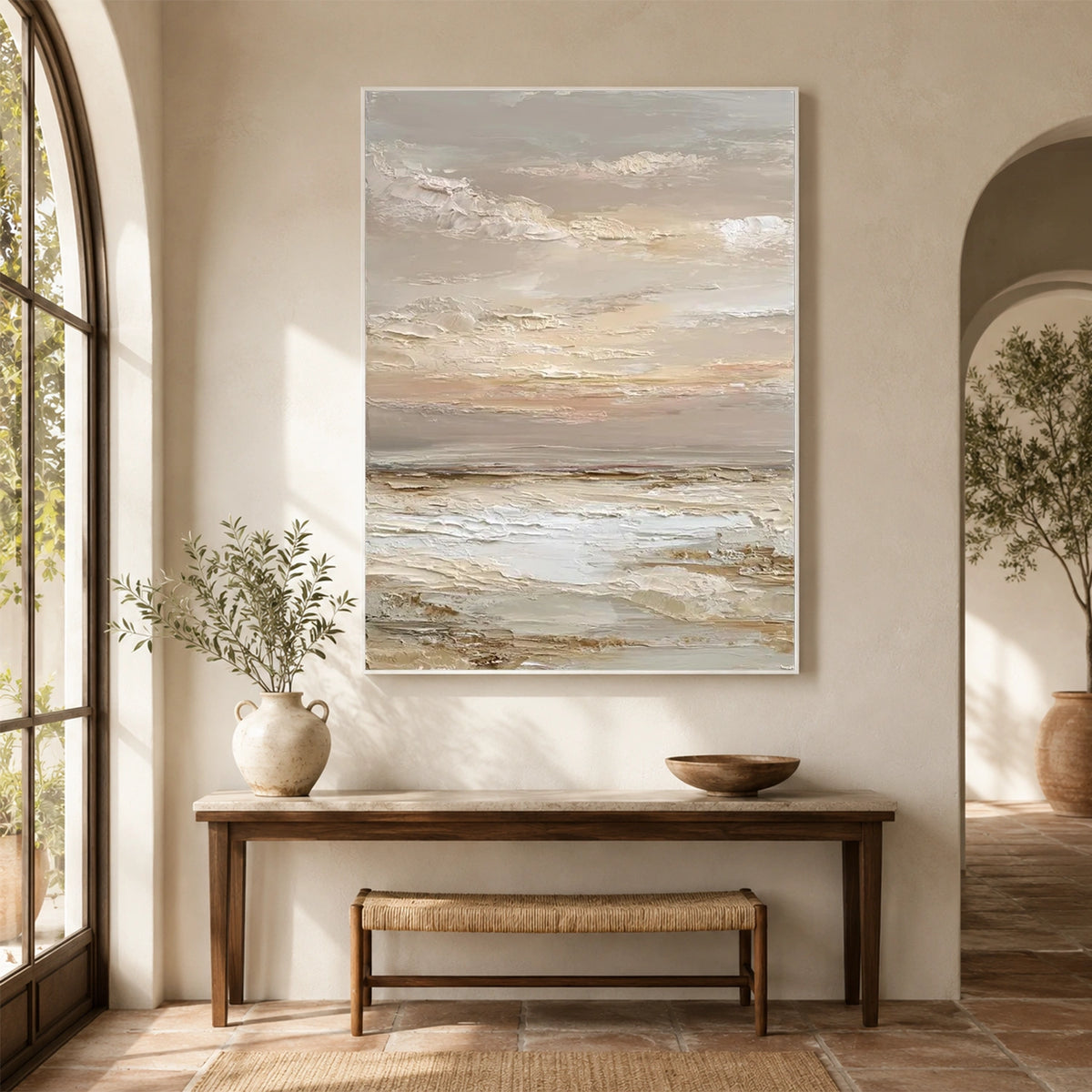 Ocean And Sky Abstract Textured Wall Art #OS236