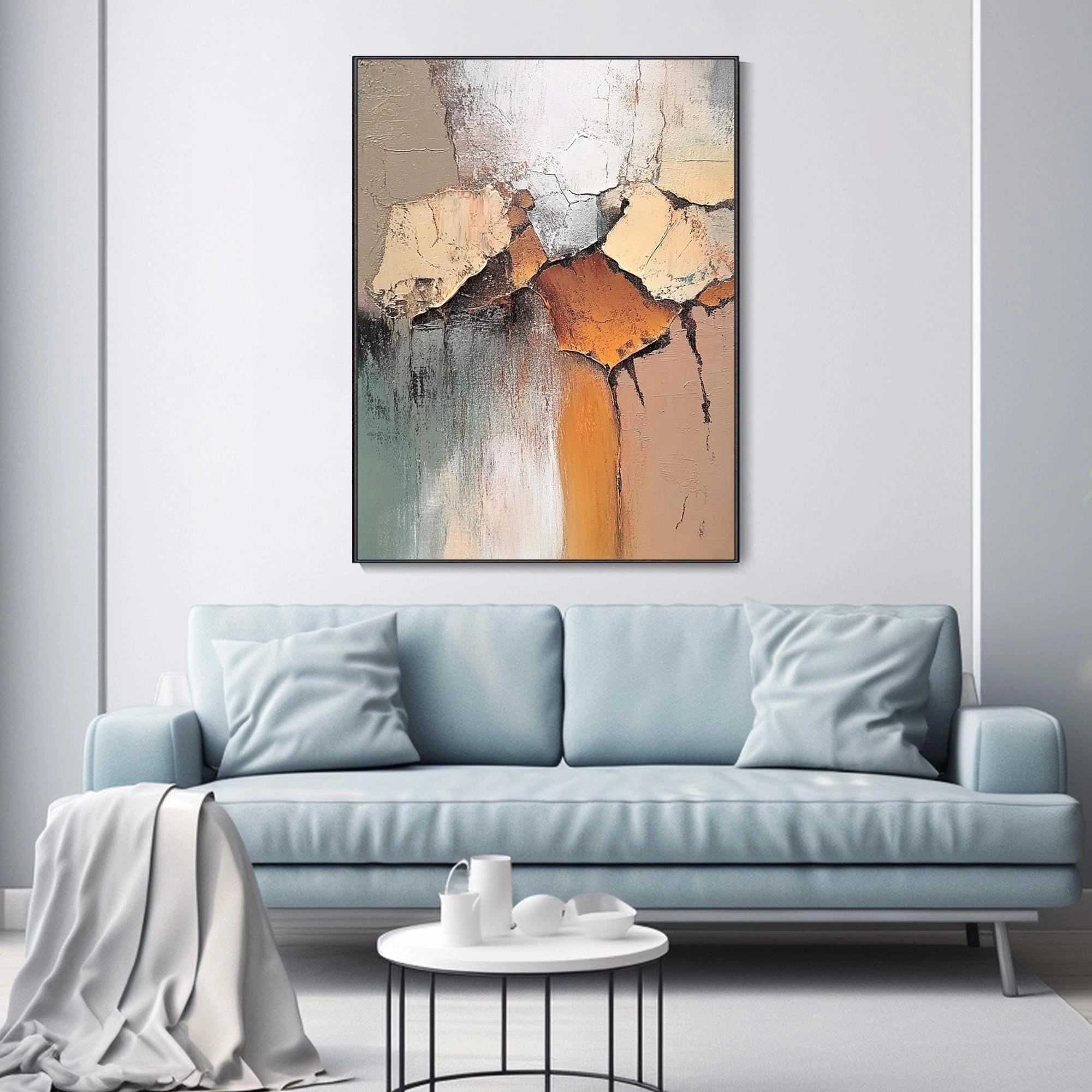 Colorful Abstract Textured Painting Canvas #AT065