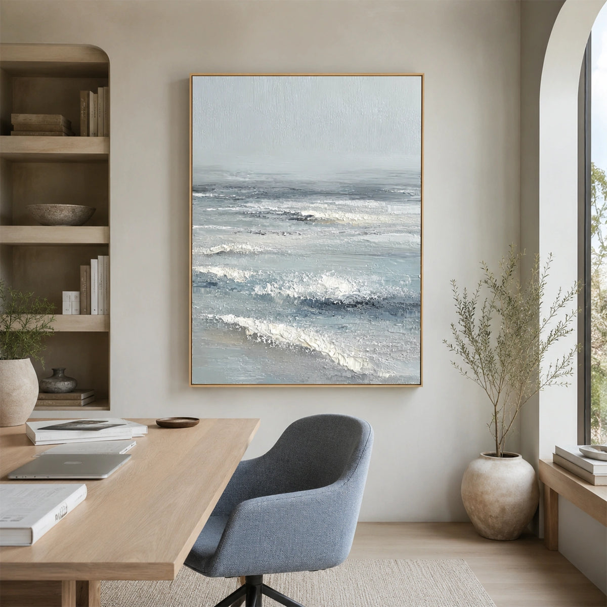 Ocean And Sky Abstract Textured Wall Art #OS192