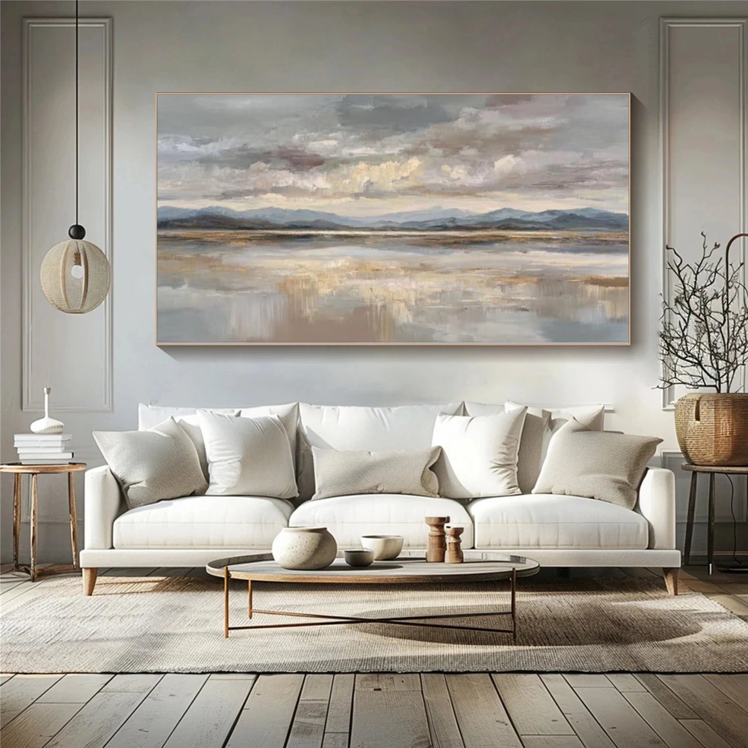 Ocean And Sky Abstract Textured Wall Art #OS140