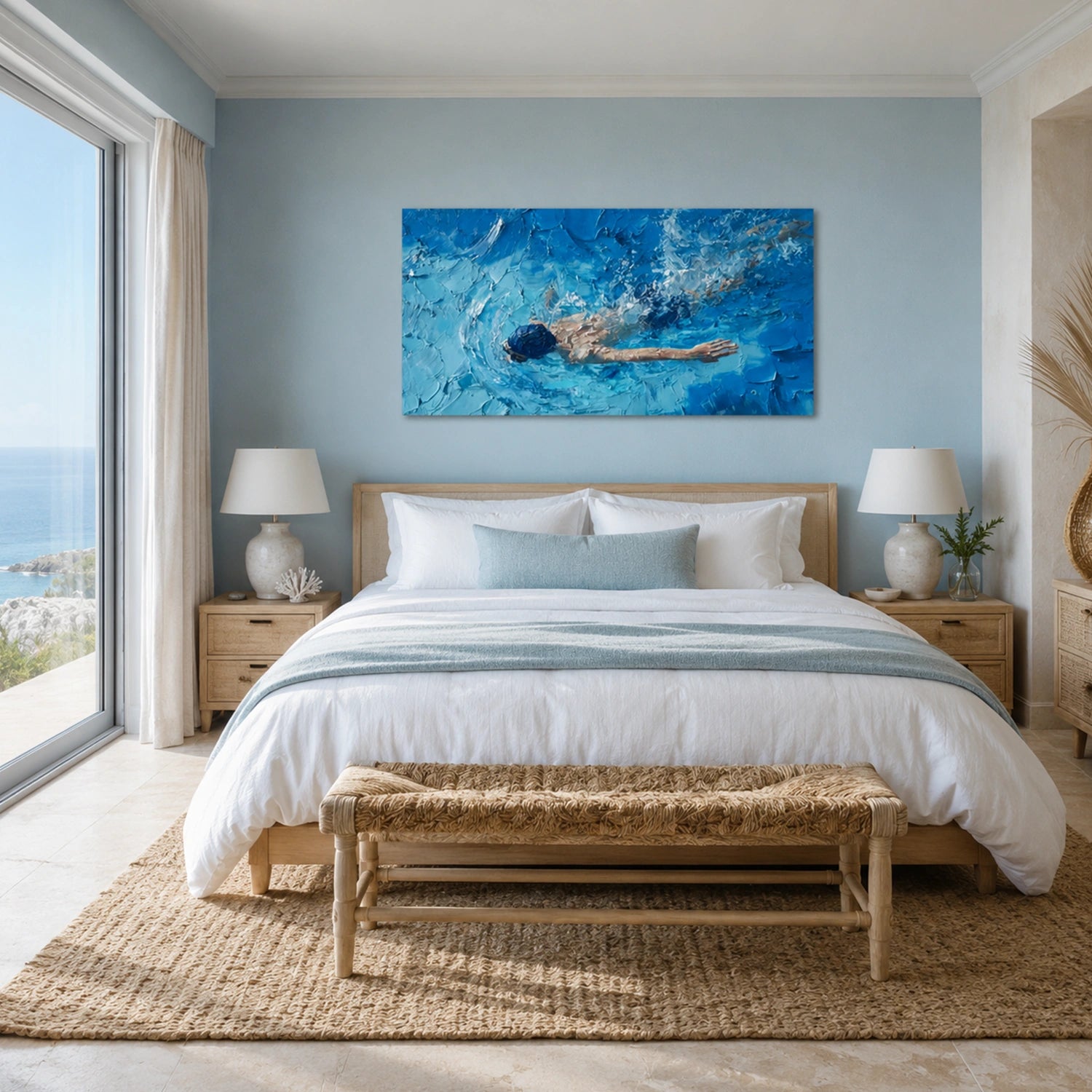 Swimming Sport Textured Wall Art #MS131