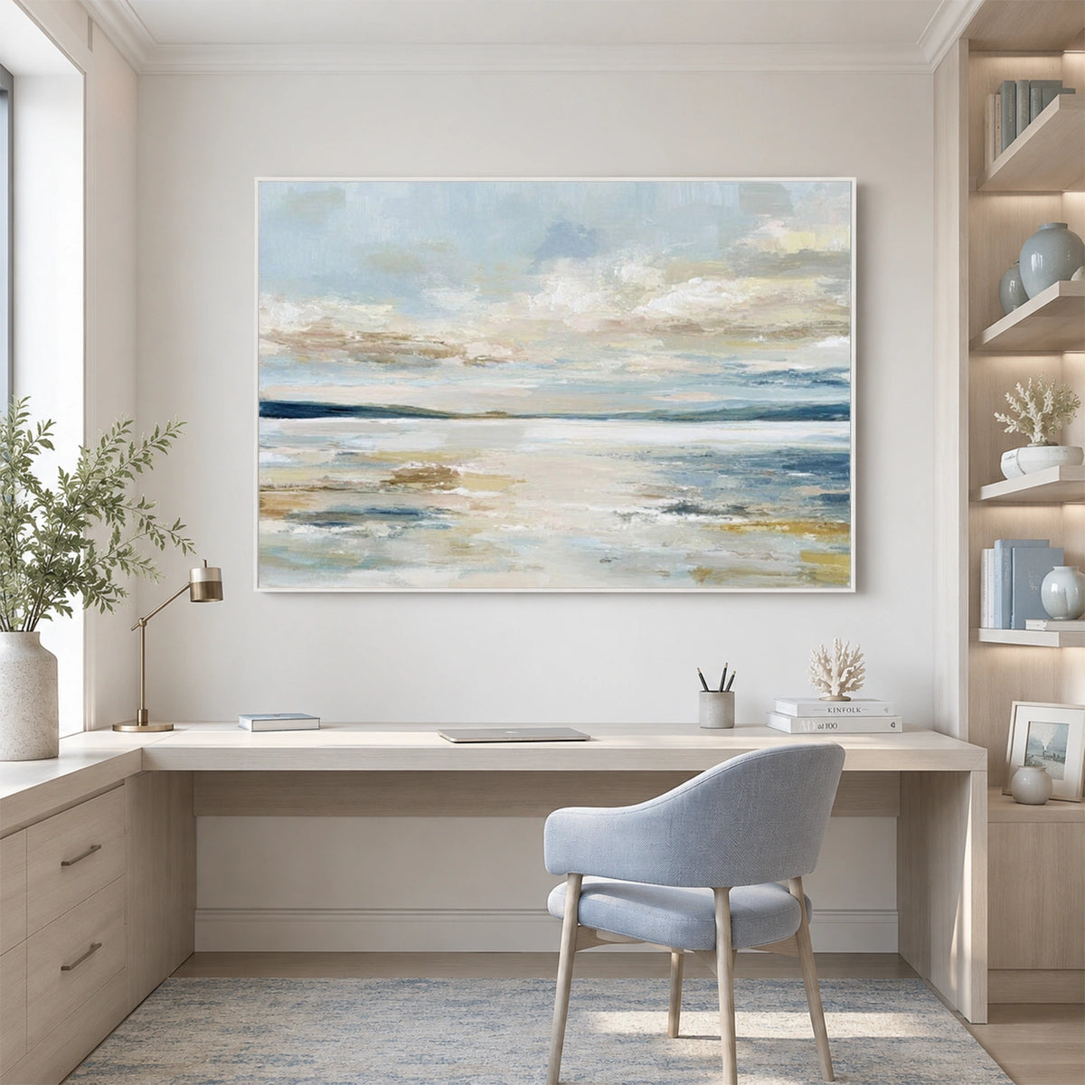 Ocean And Sky Abstract Textured Wall Art #OS244