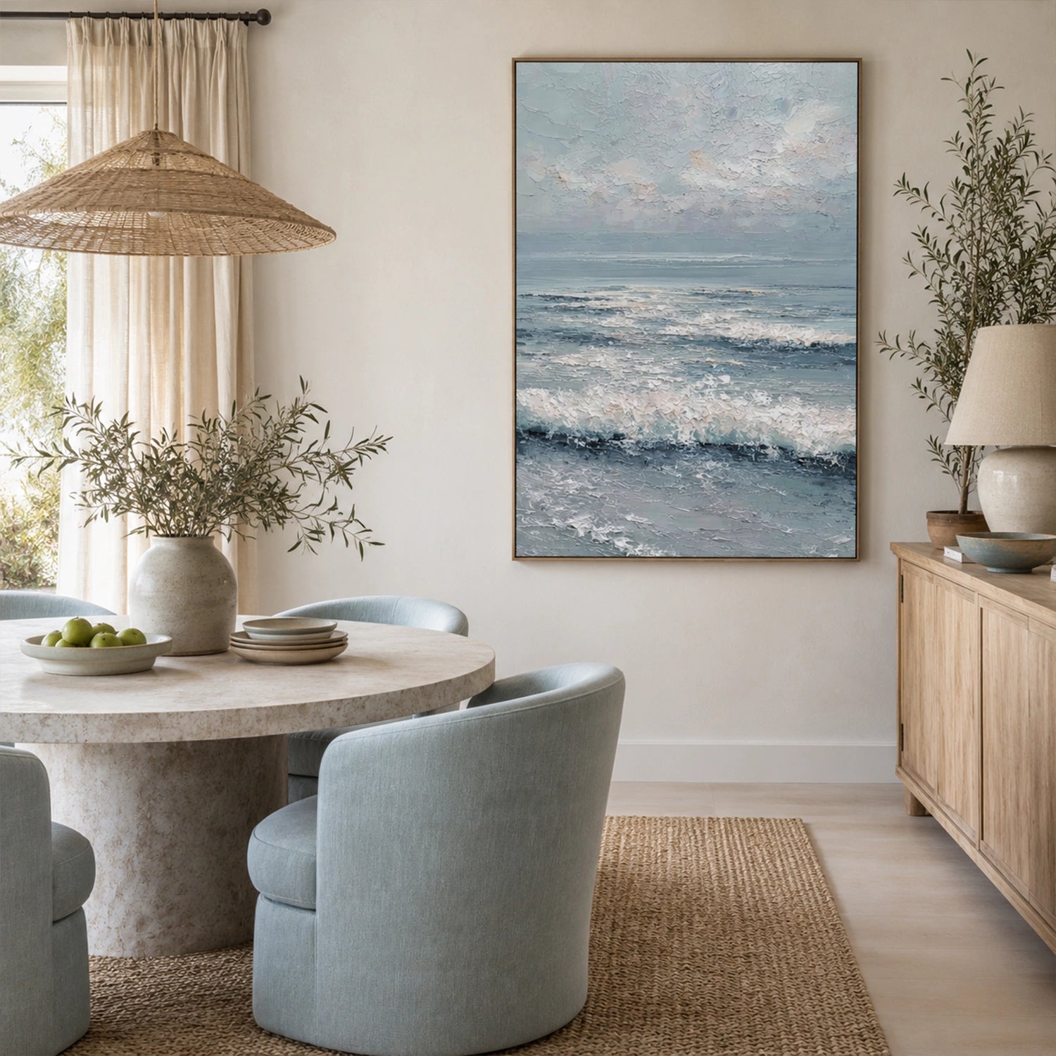 Ocean And Sky Abstract Textured Wall Art #OS193