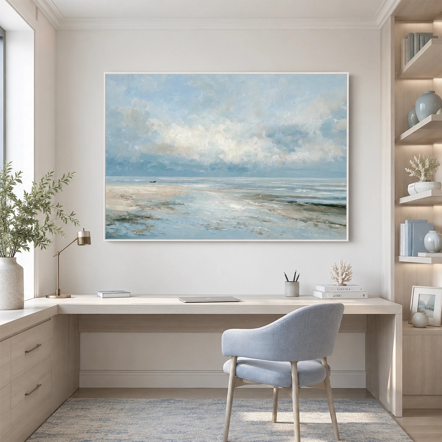 Ocean And Sky Abstract Textured Wall Art #OS182