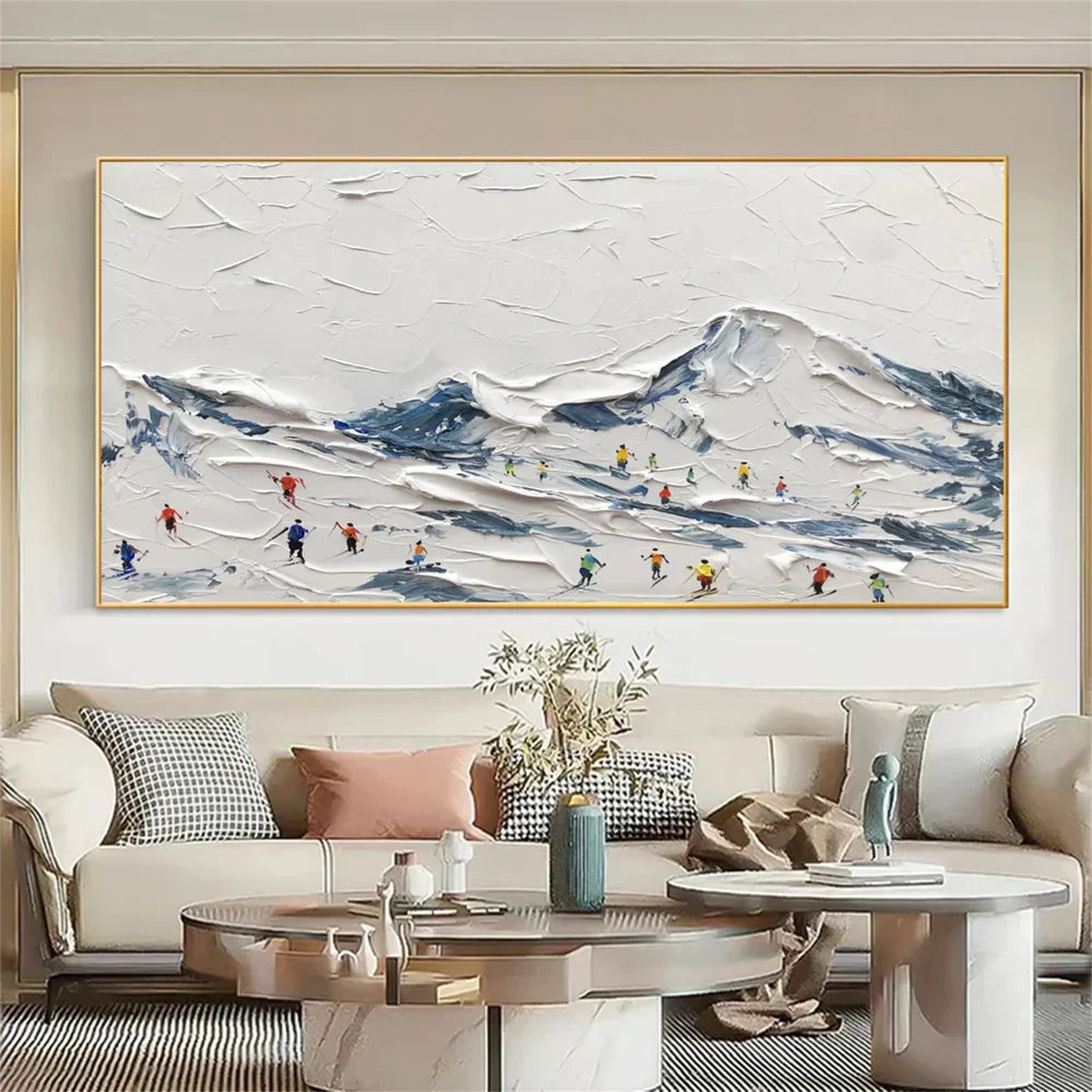 Skiing Sports Textured Painting Canvas #MS002