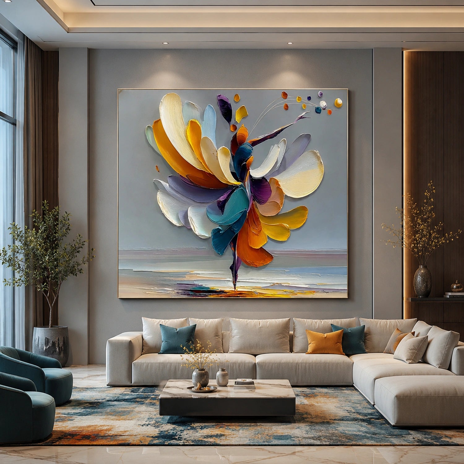 Abstract Portrait Textured Canvas Art #AE147