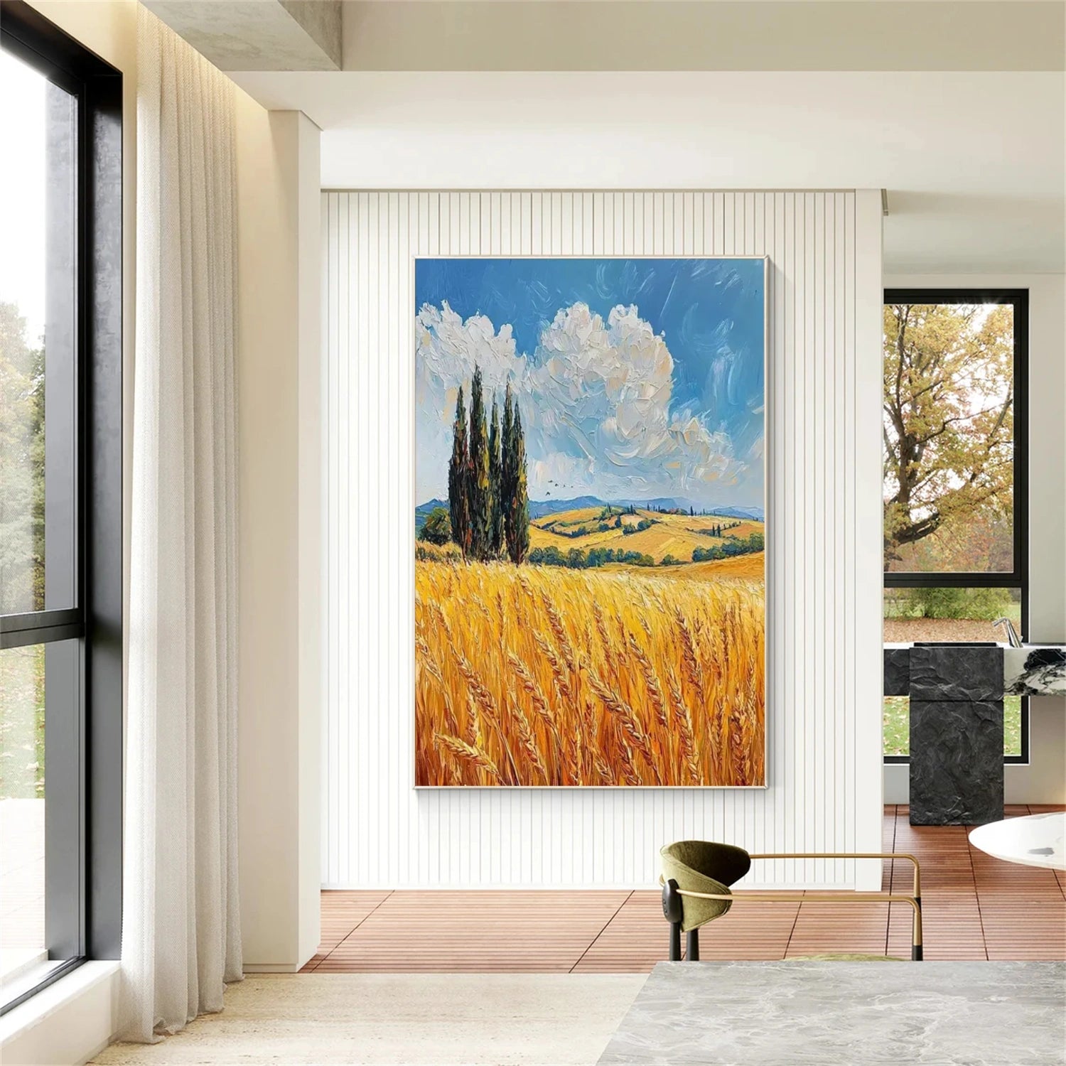 Abstract Mountain Textured Canvas Art #MO021