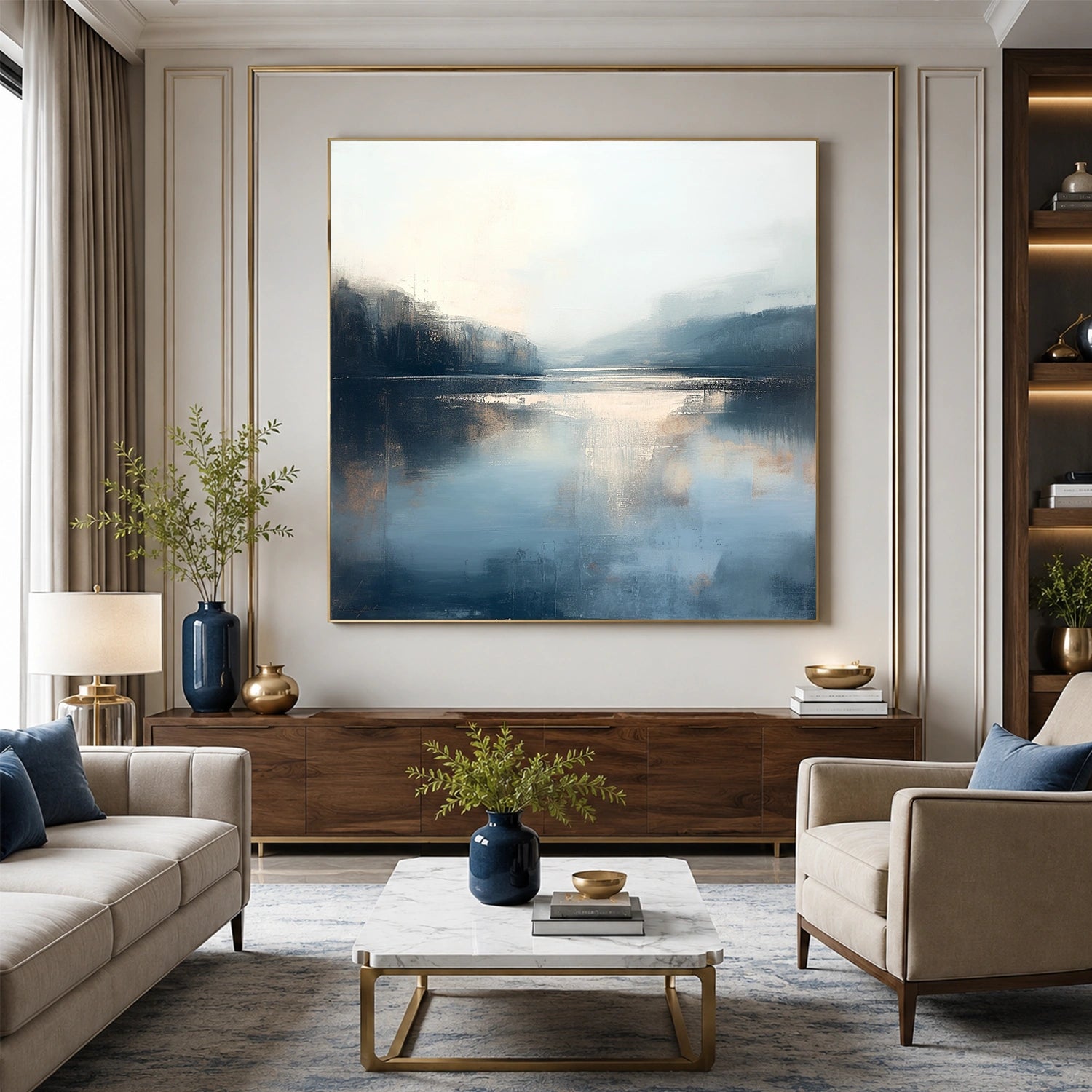 Ocean And Sky Abstract Wall Art #OS178