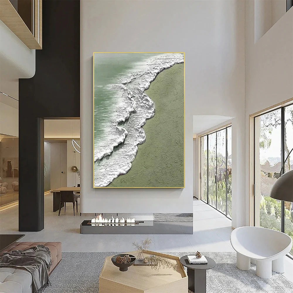 Ocean And Sky Textured Painting Canvas #OS042