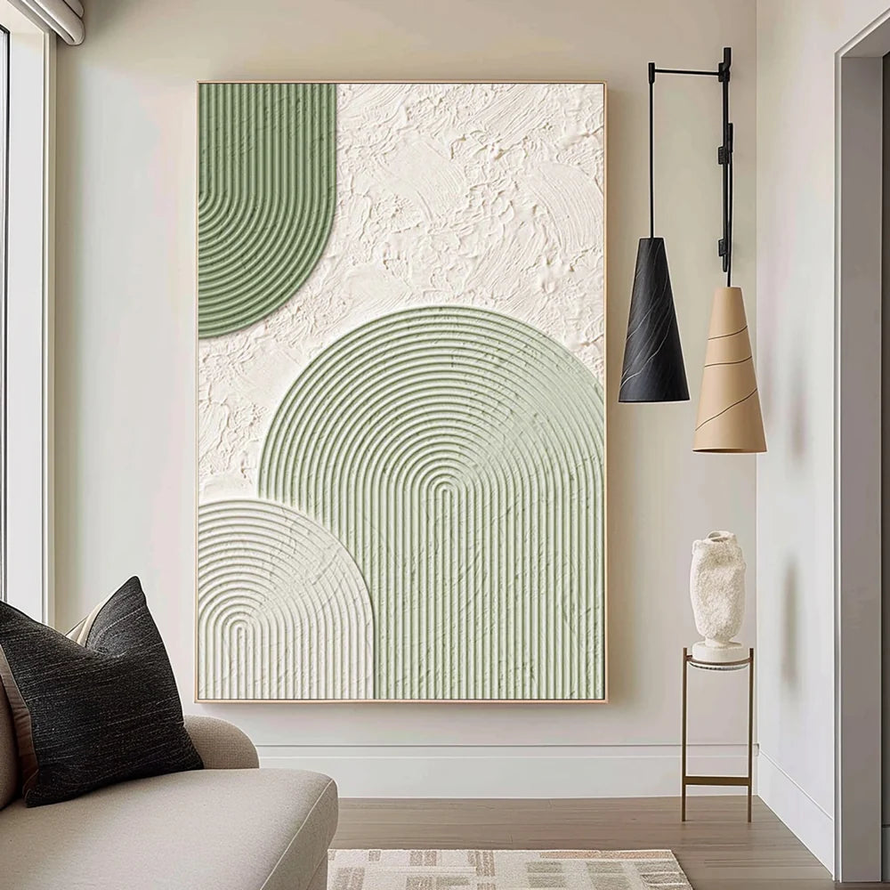 Green Minimalist Textured Painting Canvas #MT090