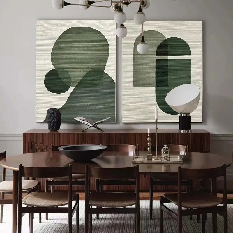 Green Minimalist Canvas Set of 2 #MT108
