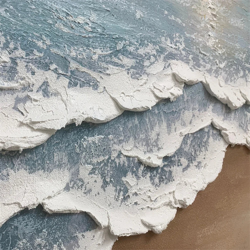 Colorful Ocean And Sky Textured Painting Canvas #OS007