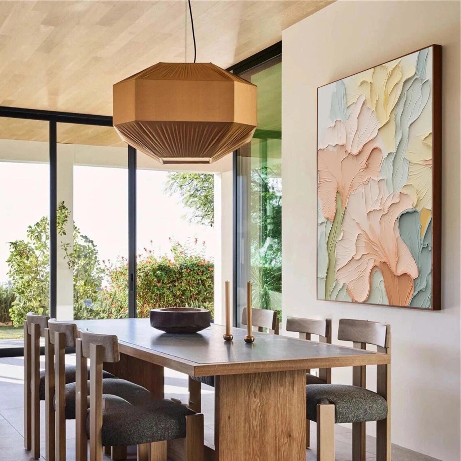 Colorful Flower Textured Painting Canvas #FP041