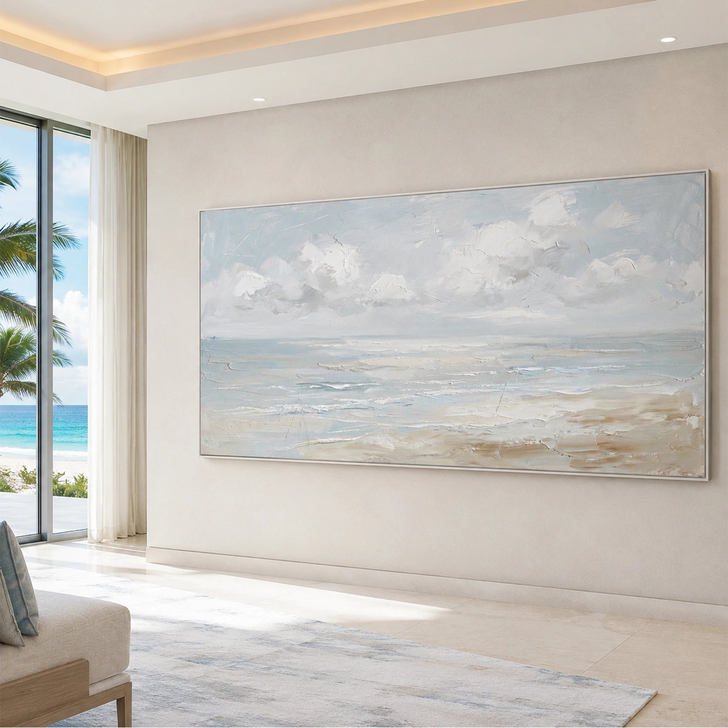 Ocean And Sky Abstract Textured Wall Art #OS186