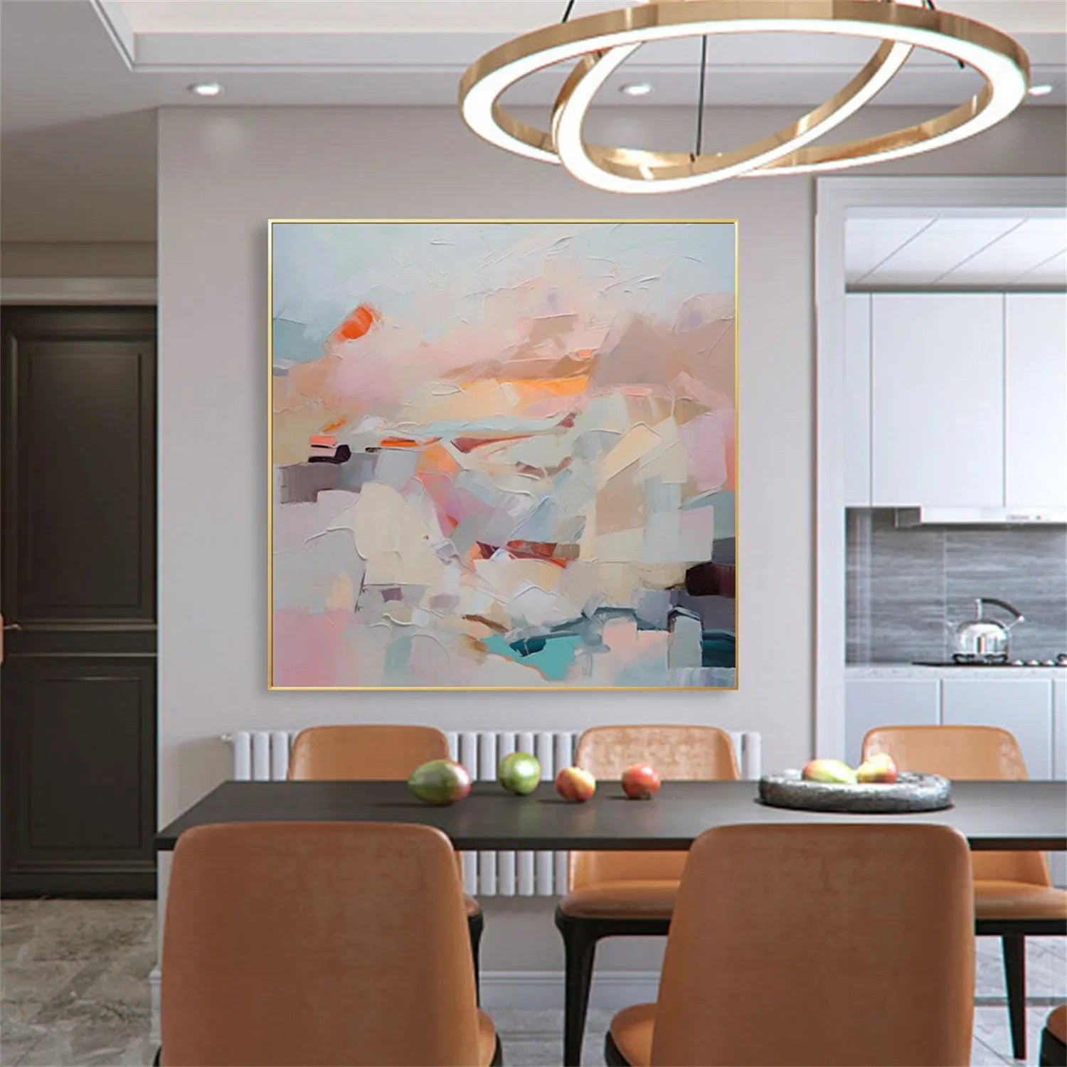 Colorful Abstract Textured Painting Canvas #AT038